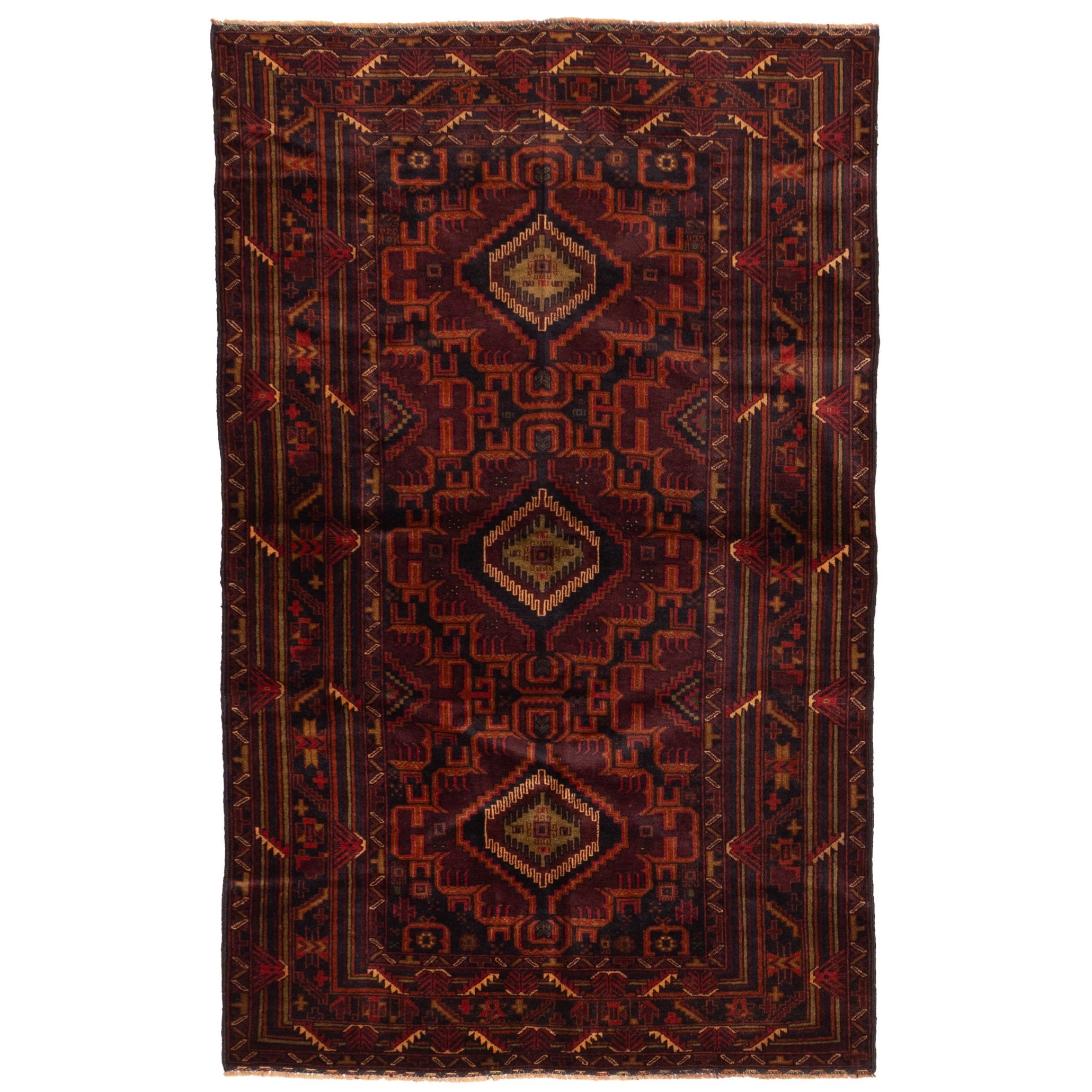 Ecarpetgallery Hand Knotted Teimani Dark Red Wool Rug 39 X 61