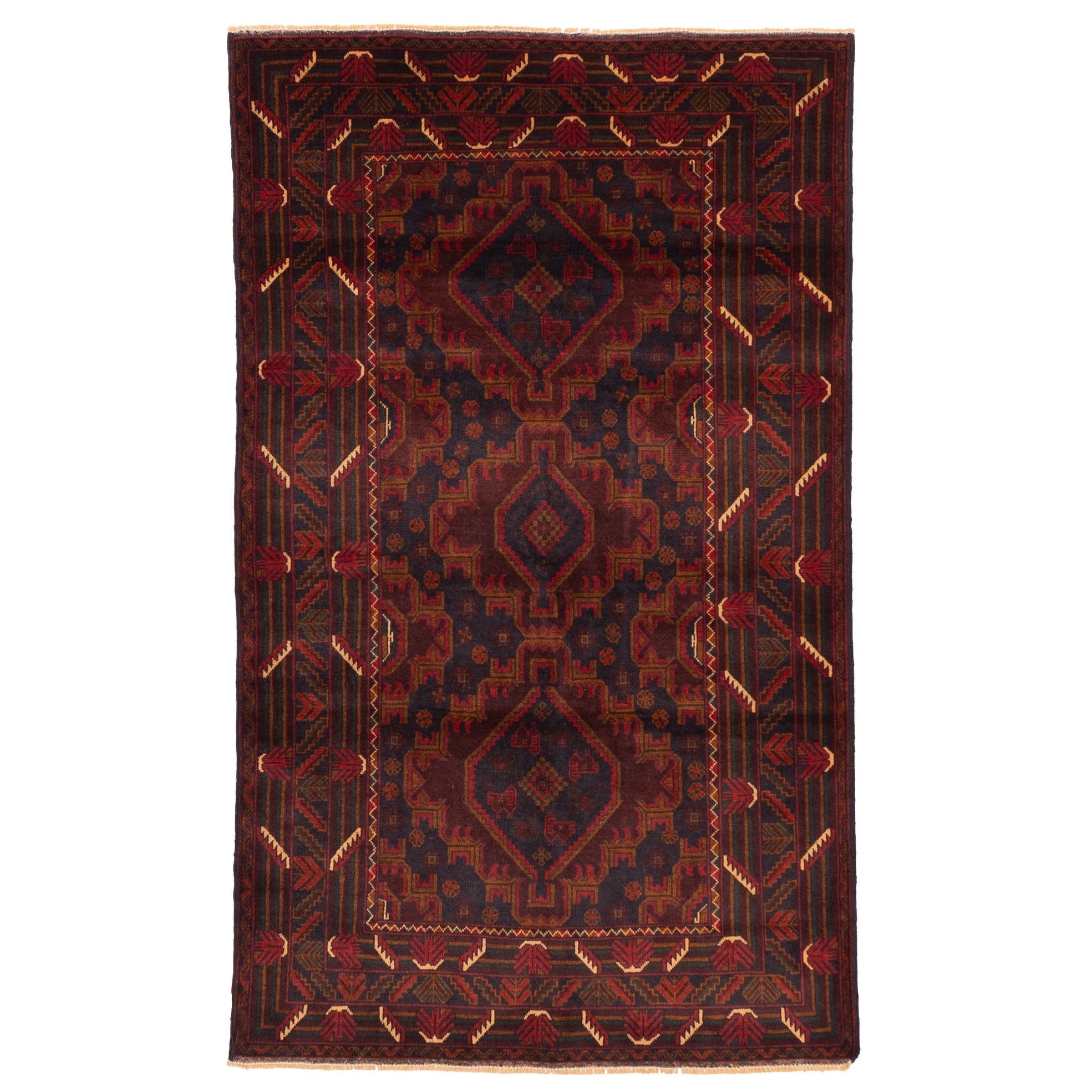 Ecarpetgallery Hand Knotted Teimani Dark Red Wool Rug 311 X 64