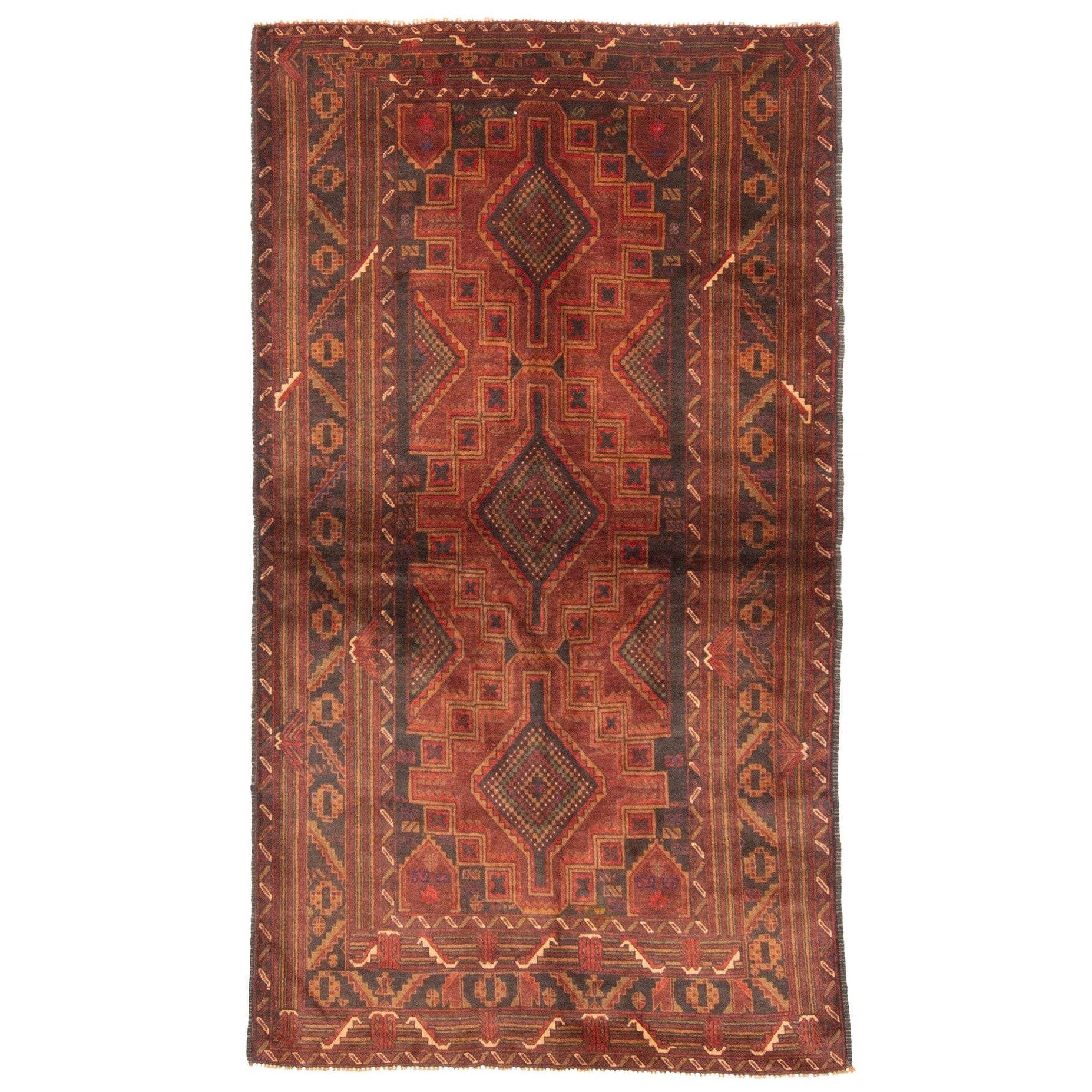 Ecarpetgallery Hand Knotted Teimani Dark Red Wool Rug 35 X 61
