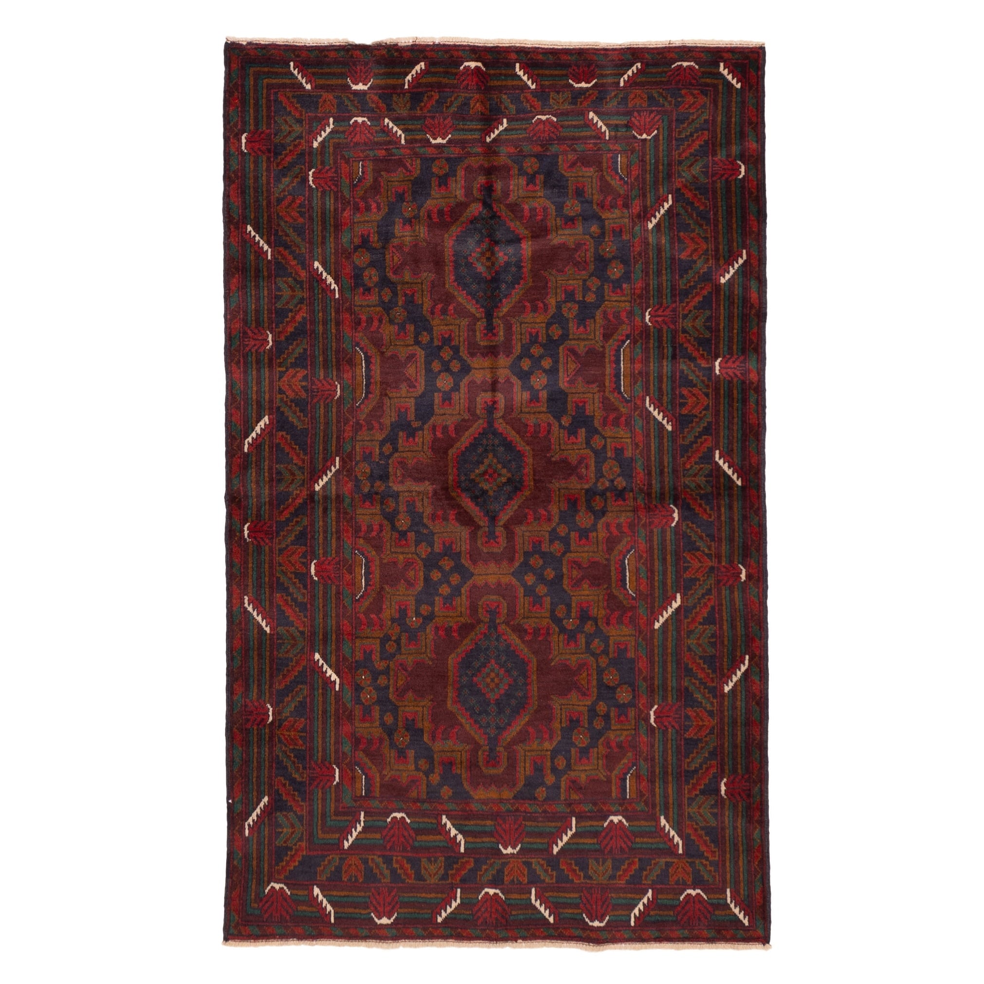 Ecarpetgallery Hand Knotted Teimani Dark Red Wool Rug 41 X 63