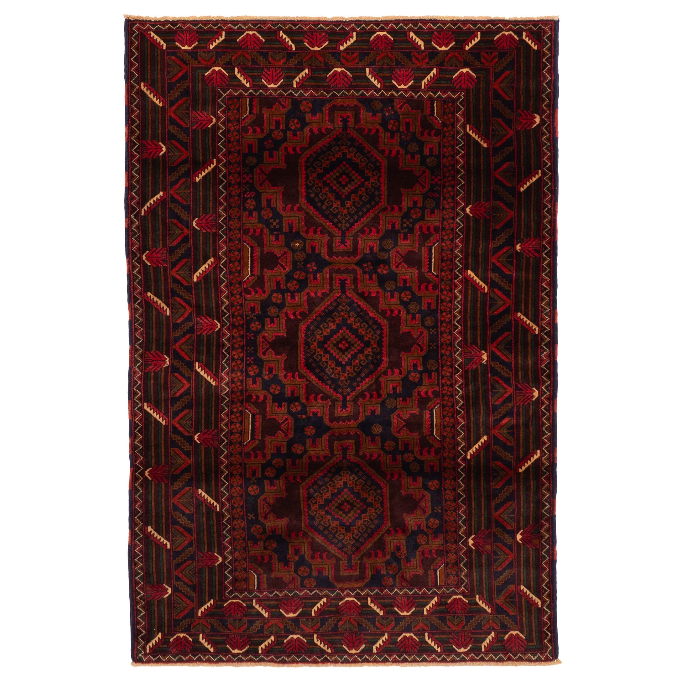 Ecarpetgallery Hand Knotted Teimani Dark Red Wool Rug 310 X 511