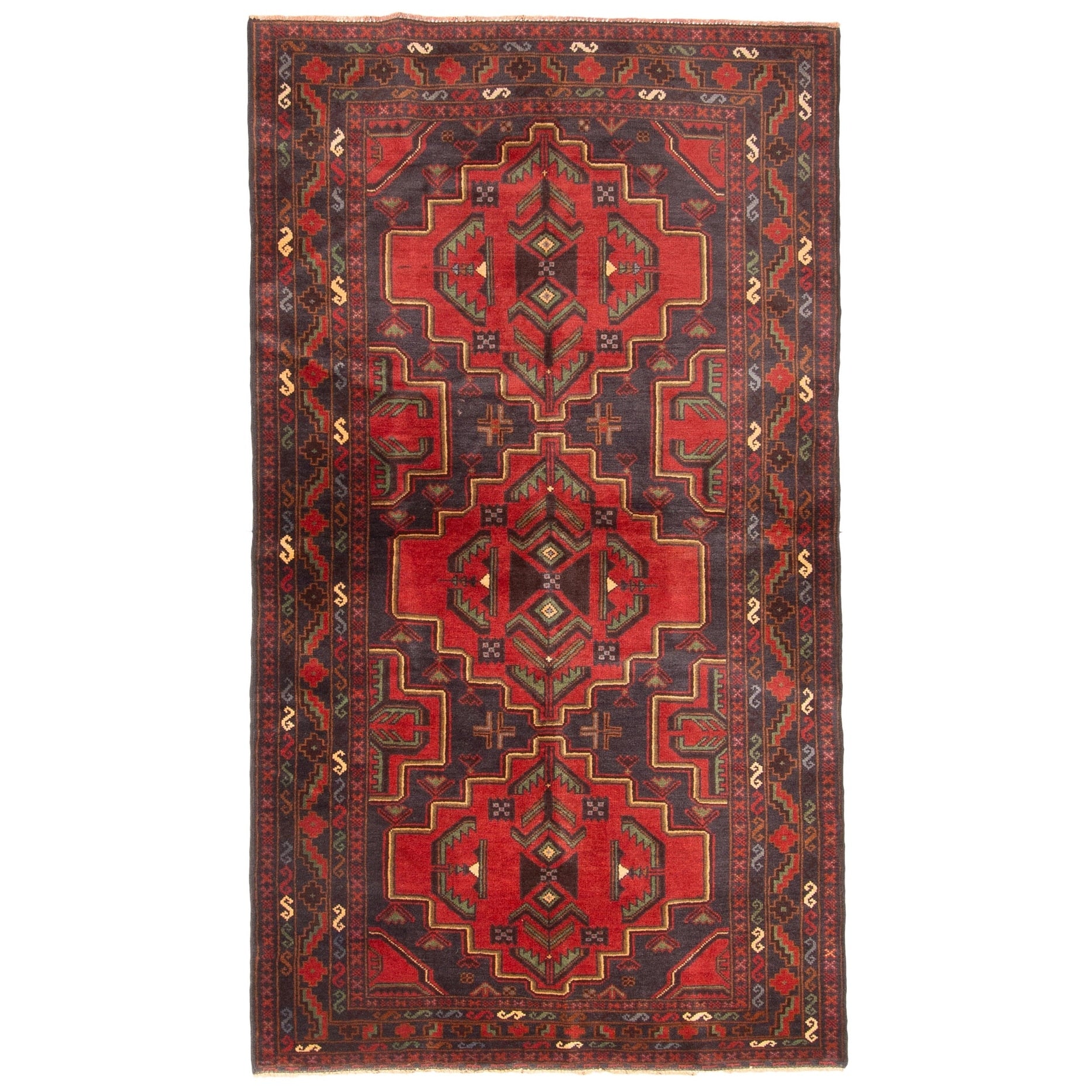 Ecarpetgallery Hand Knotted Teimani Dark Red Wool Rug 37 X 67