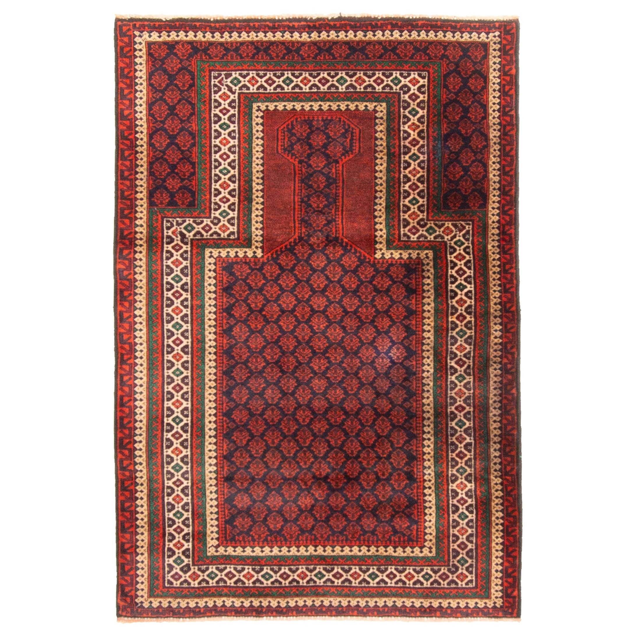 Ecarpetgallery Hand Knotted Teimani Dark Red Wool Rug 30 X 46