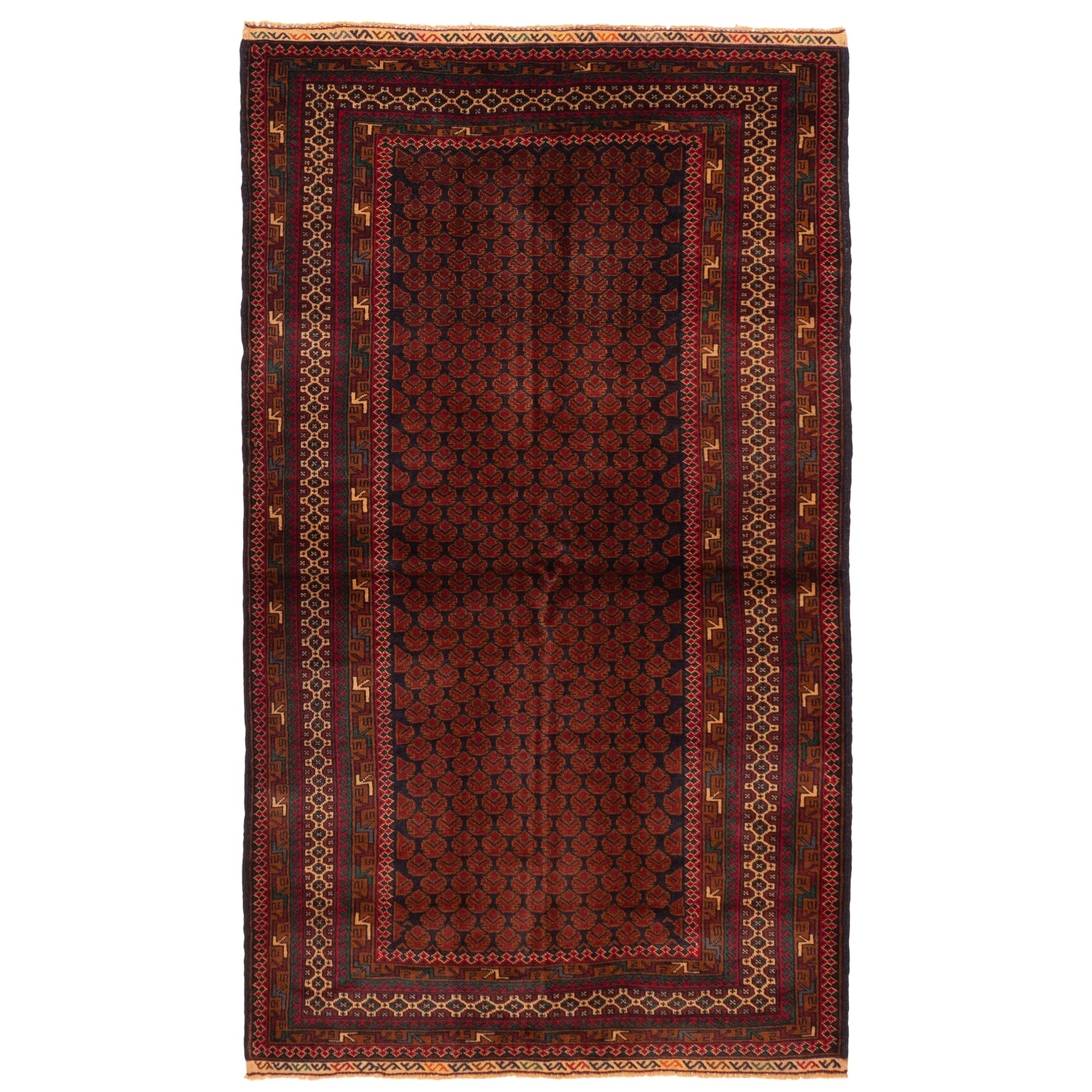 Ecarpetgallery Hand Knotted Teimani Dark Red Wool Rug 37 X 65