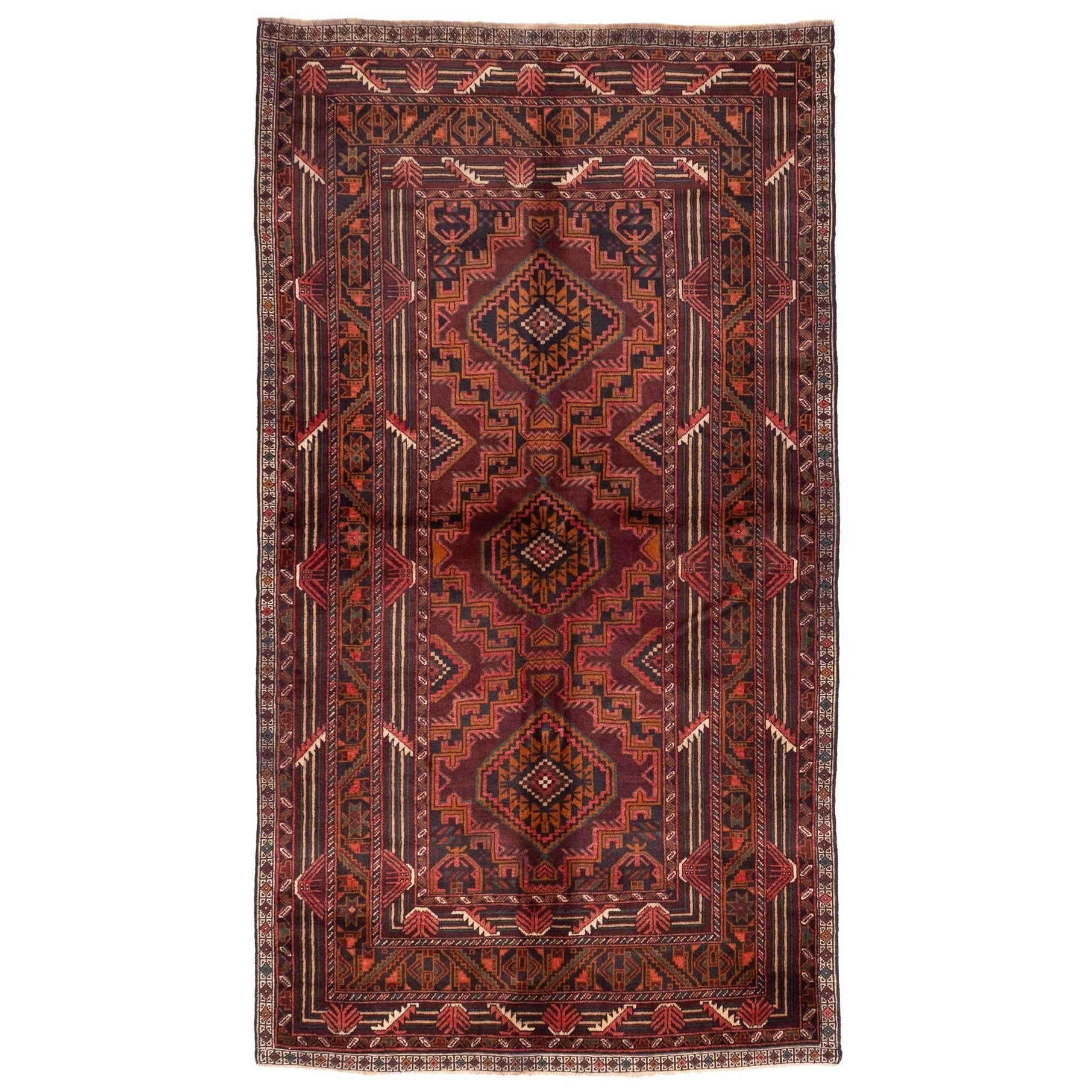 Ecarpetgallery Hand Knotted Teimani Dark Red Wool Rug 39 X 67