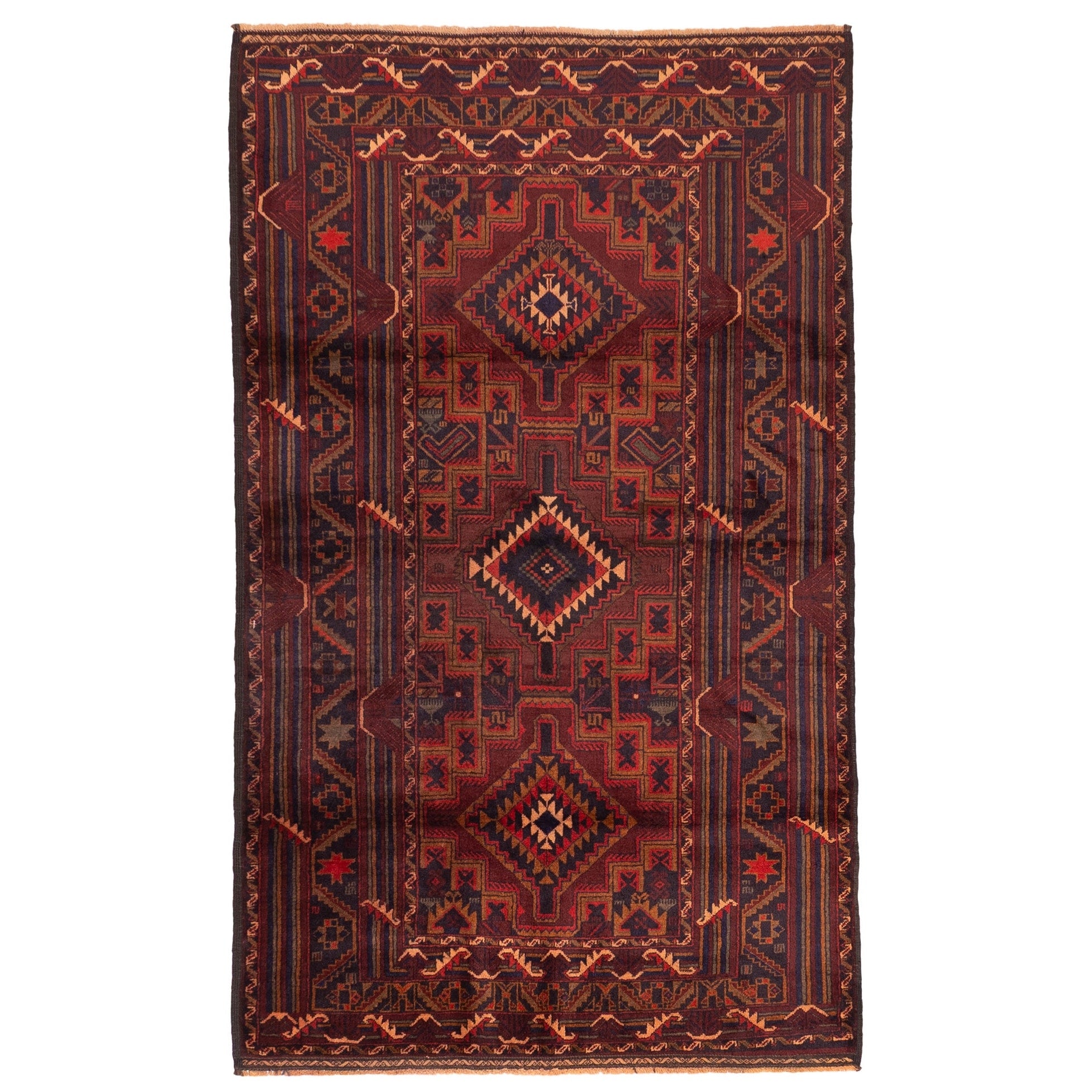 Ecarpetgallery Hand Knotted Teimani Dark Red Wool Rug 311 X 67