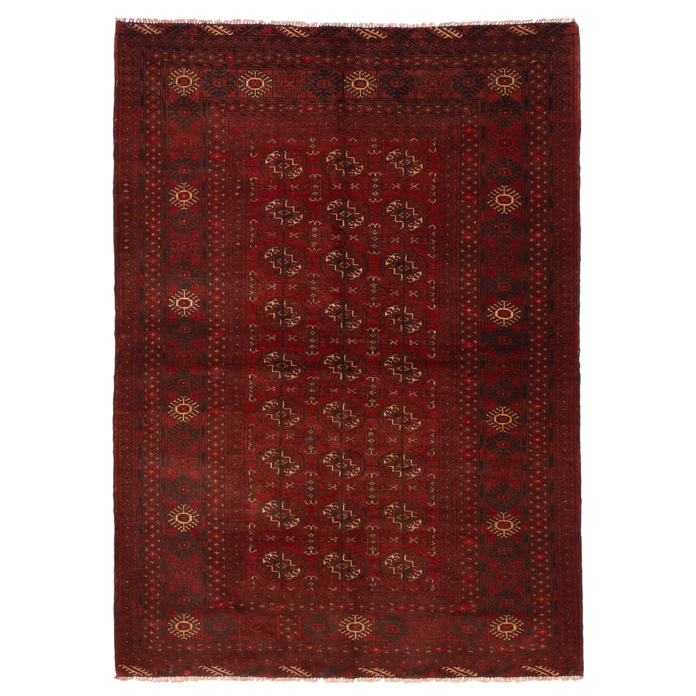 Ecarpetgallery Hand Knotted Teimani Dark Red Wool Rug 37 X 50