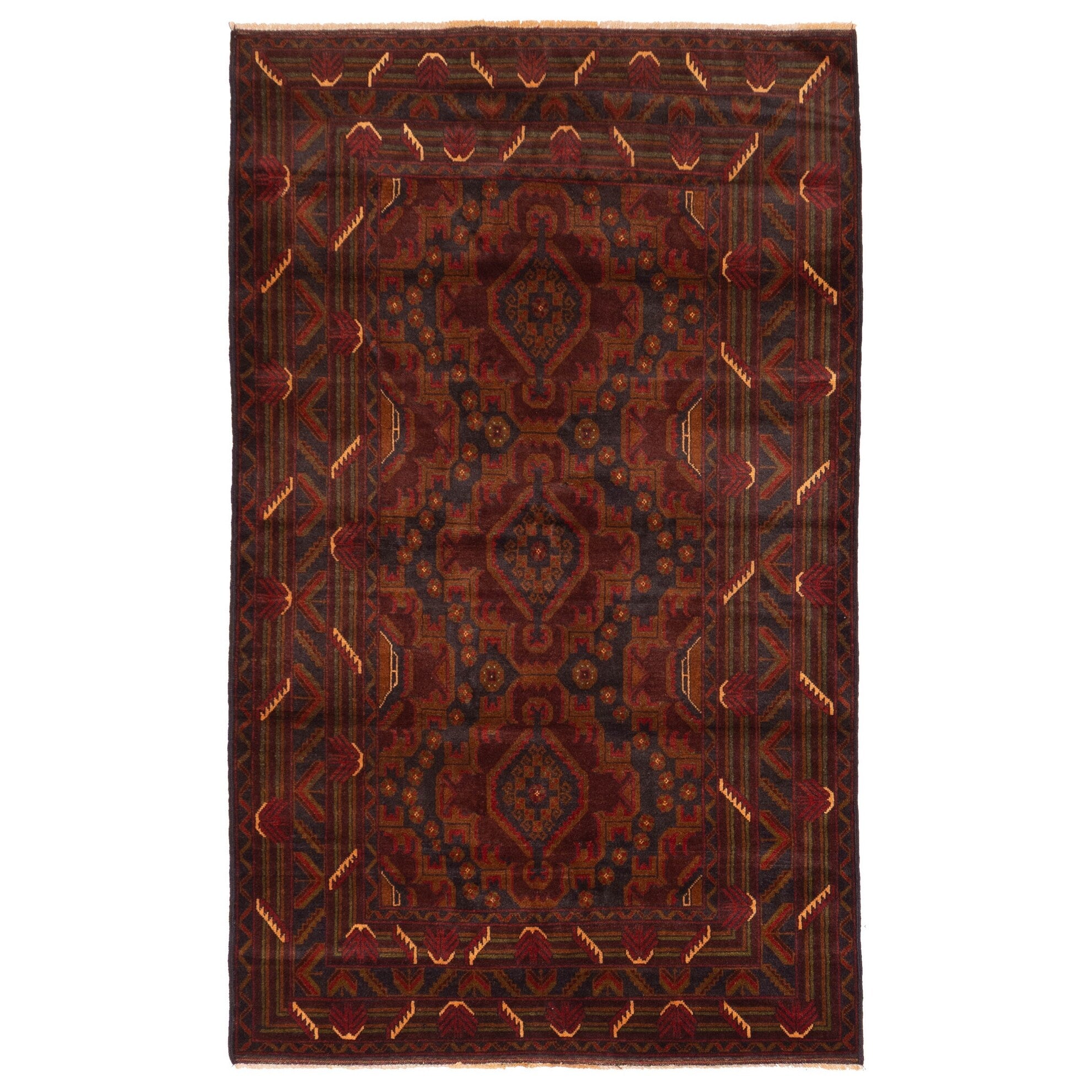 Ecarpetgallery Hand Knotted Teimani Dark Red Wool Rug 40 X 67