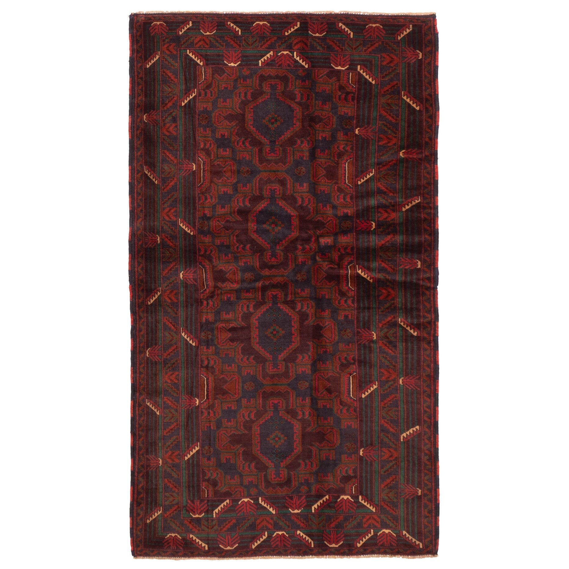 Ecarpetgallery Hand Knotted Teimani Dark Red Wool Rug 39 X 611
