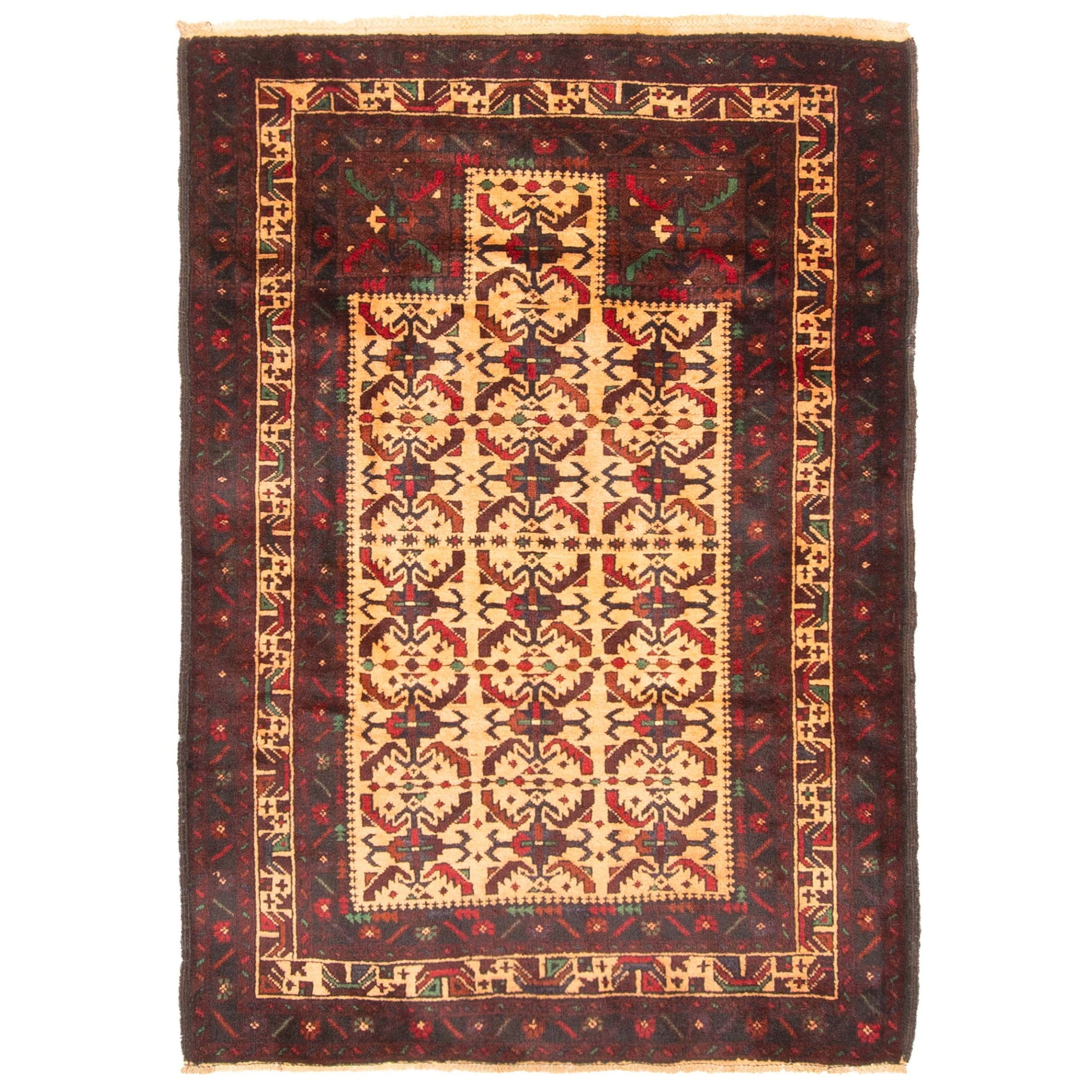 Ecarpetgallery Hand Knotted Teimani Light Brown Wool Rug 31 X 46
