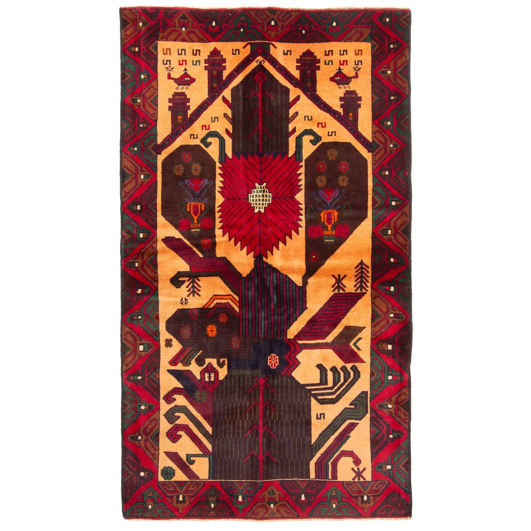 Ecarpetgallery Hand Knotted Teimani Light Brown Wool Rug 38 X 67