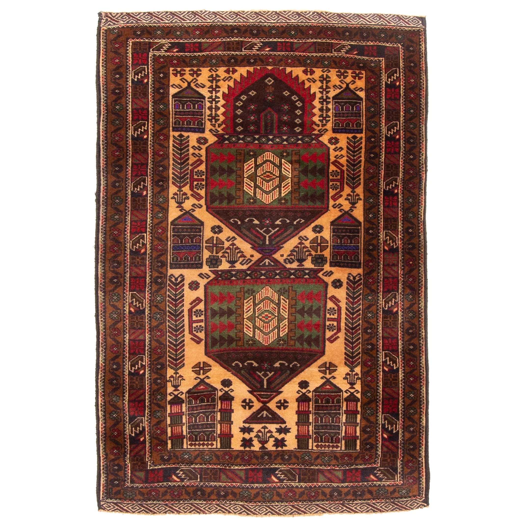 Ecarpetgallery Hand Knotted Teimani Light Brown Wool Rug 28 X 47