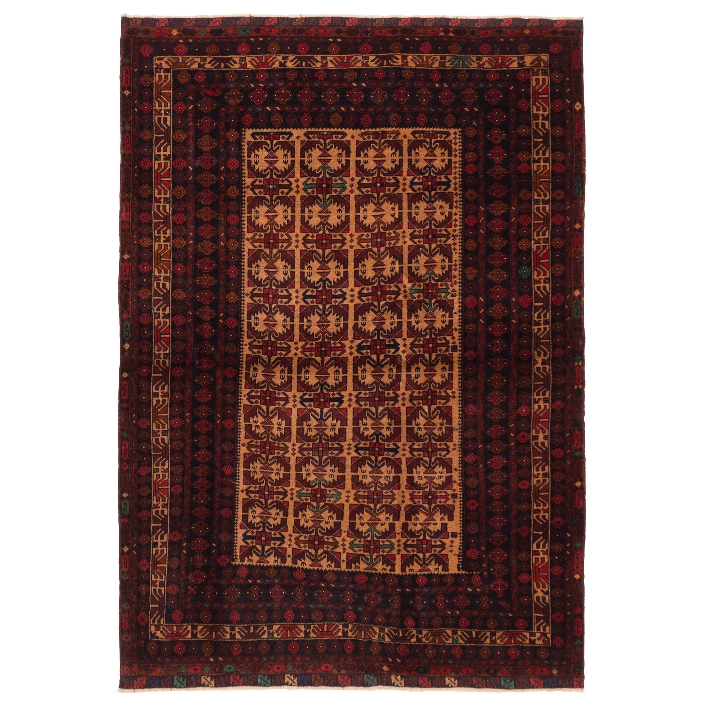 Ecarpetgallery Hand Knotted Teimani Light Brown Red Wool Rug 41 X 64
