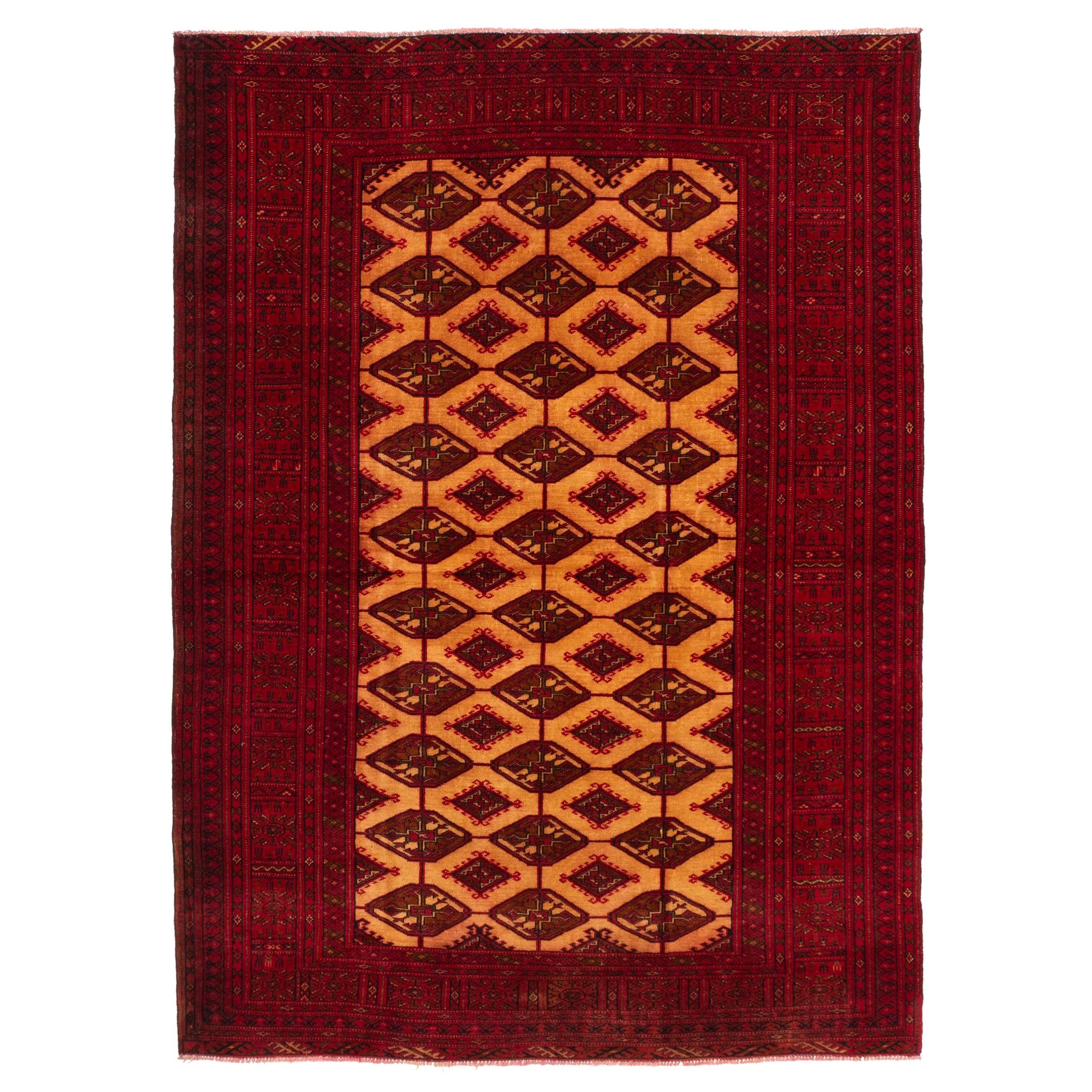 Ecarpetgallery Hand Knotted Teimani Light Orange Wool Rug 46 X 64