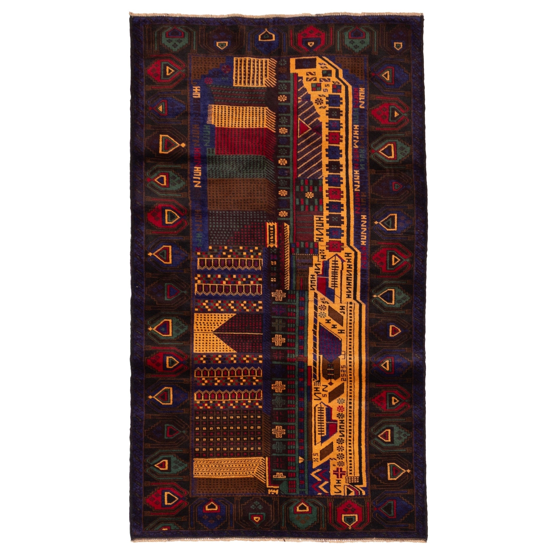 Ecarpetgallery Hand Knotted Teimani Multi Color Wool Rug 38 X 64