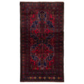 Ecarpetgallery Hand Knotted Teimani Navy Red Wool Rug 37 X 67