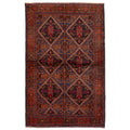 Ecarpetgallery Hand Knotted Teimani Navy Red Wool Rug 37 X 59