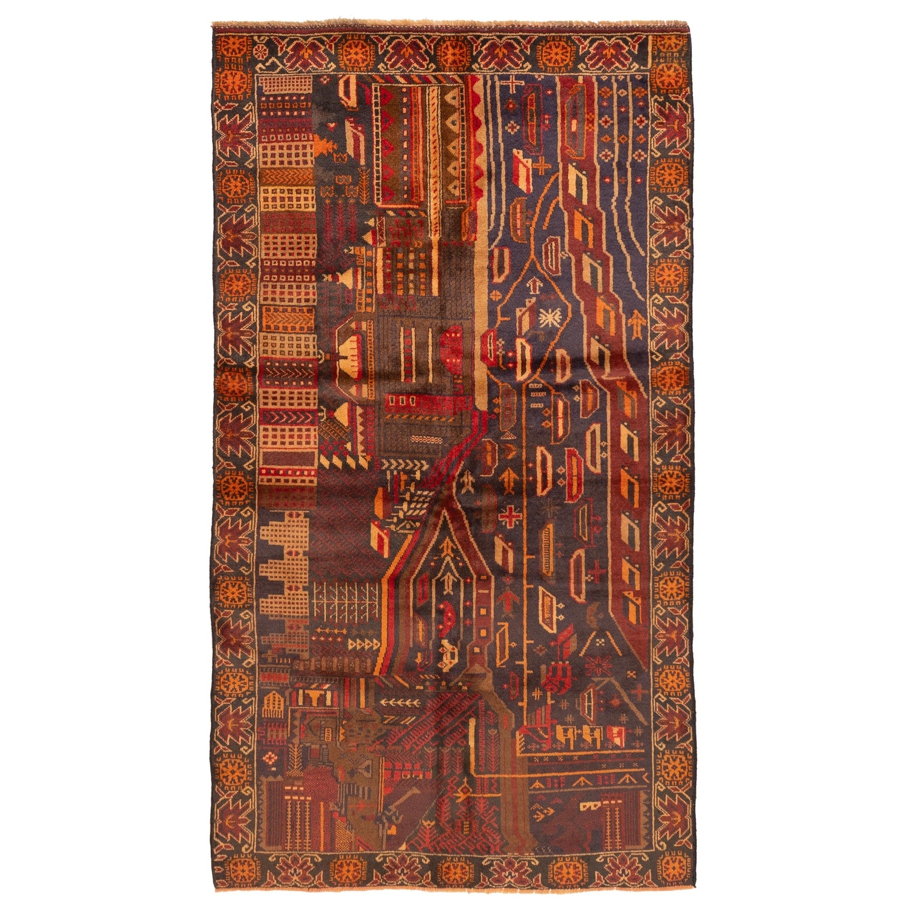 Ecarpetgallery Hand Knotted Teimani Orange Wool Rug 37 X 66