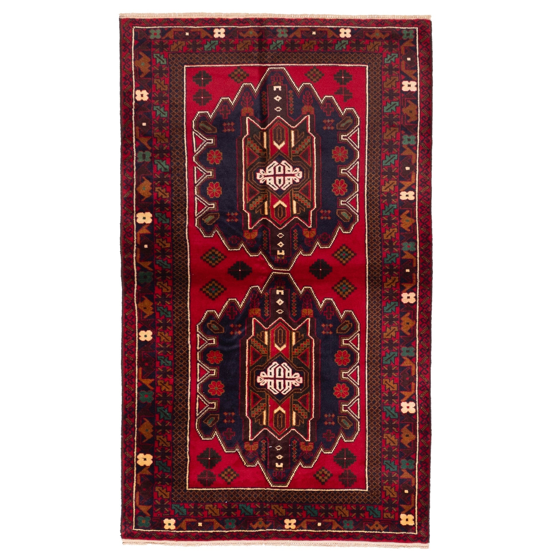 Ecarpetgallery Hand Knotted Teimani Red Wool Rug 37 X 63