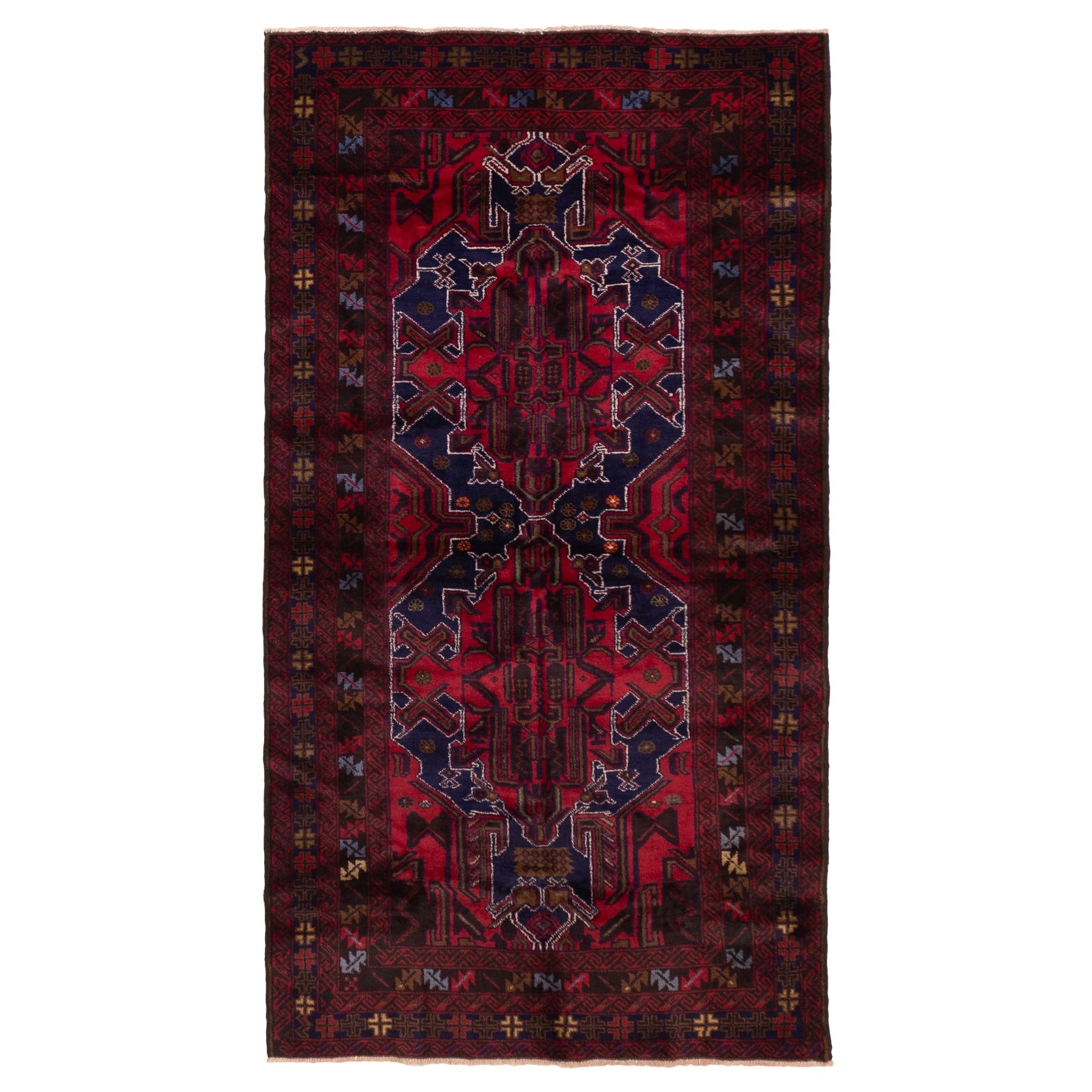 Ecarpetgallery Hand Knotted Teimani Red Wool Rug 37 X 70