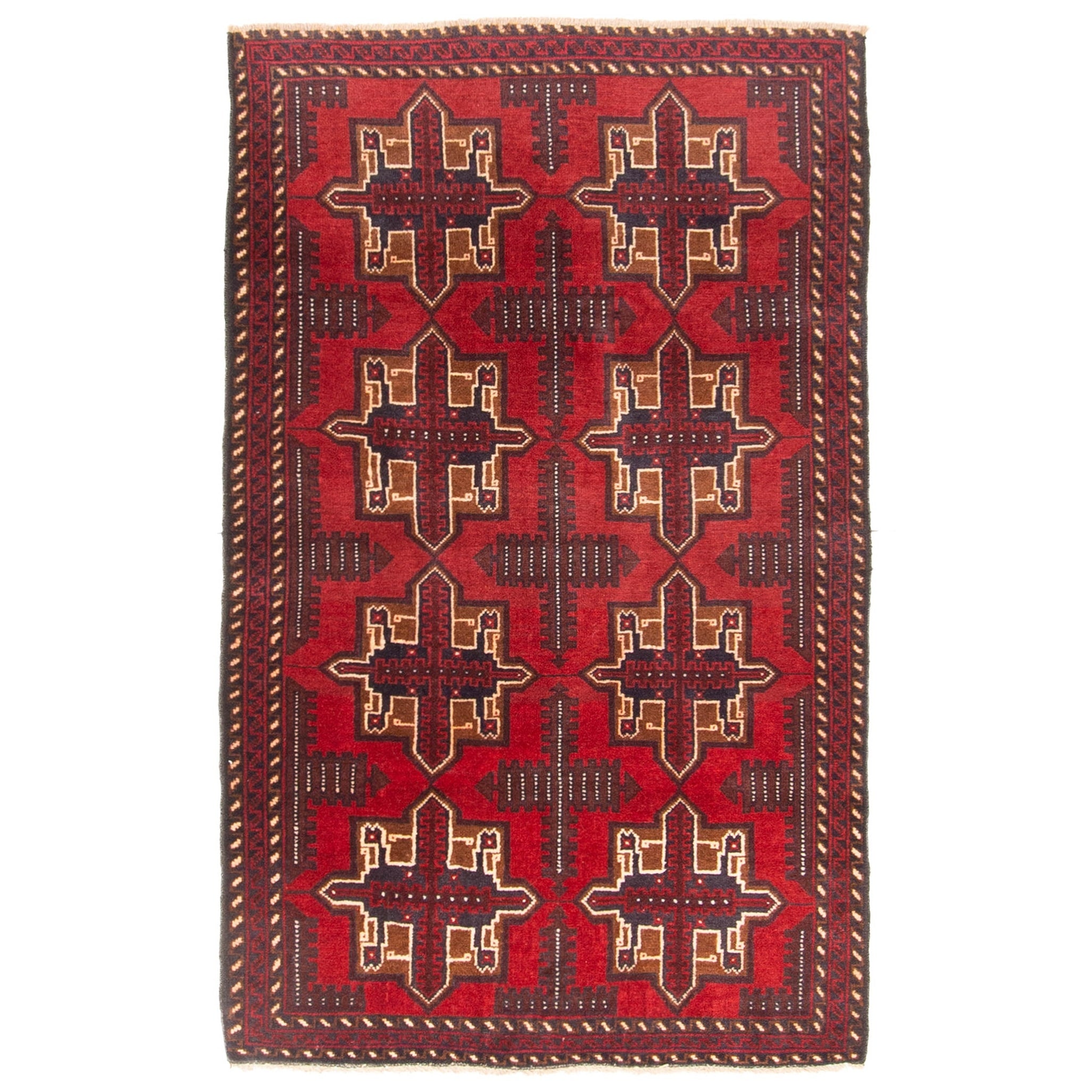 Ecarpetgallery Hand Knotted Teimani Red Wool Rug 211 X 49