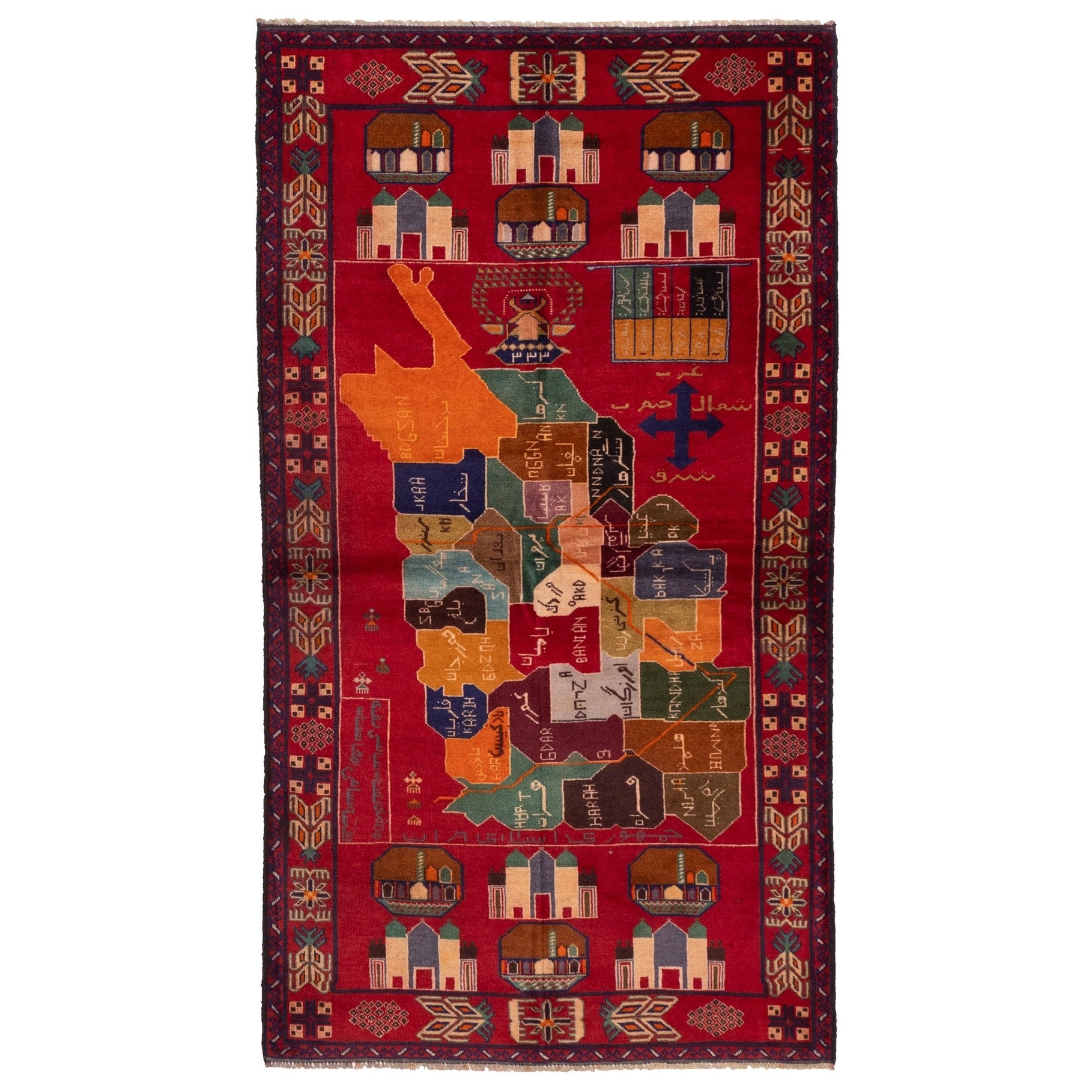 Ecarpetgallery Hand Knotted Teimani Red Wool Rug 36 X 65