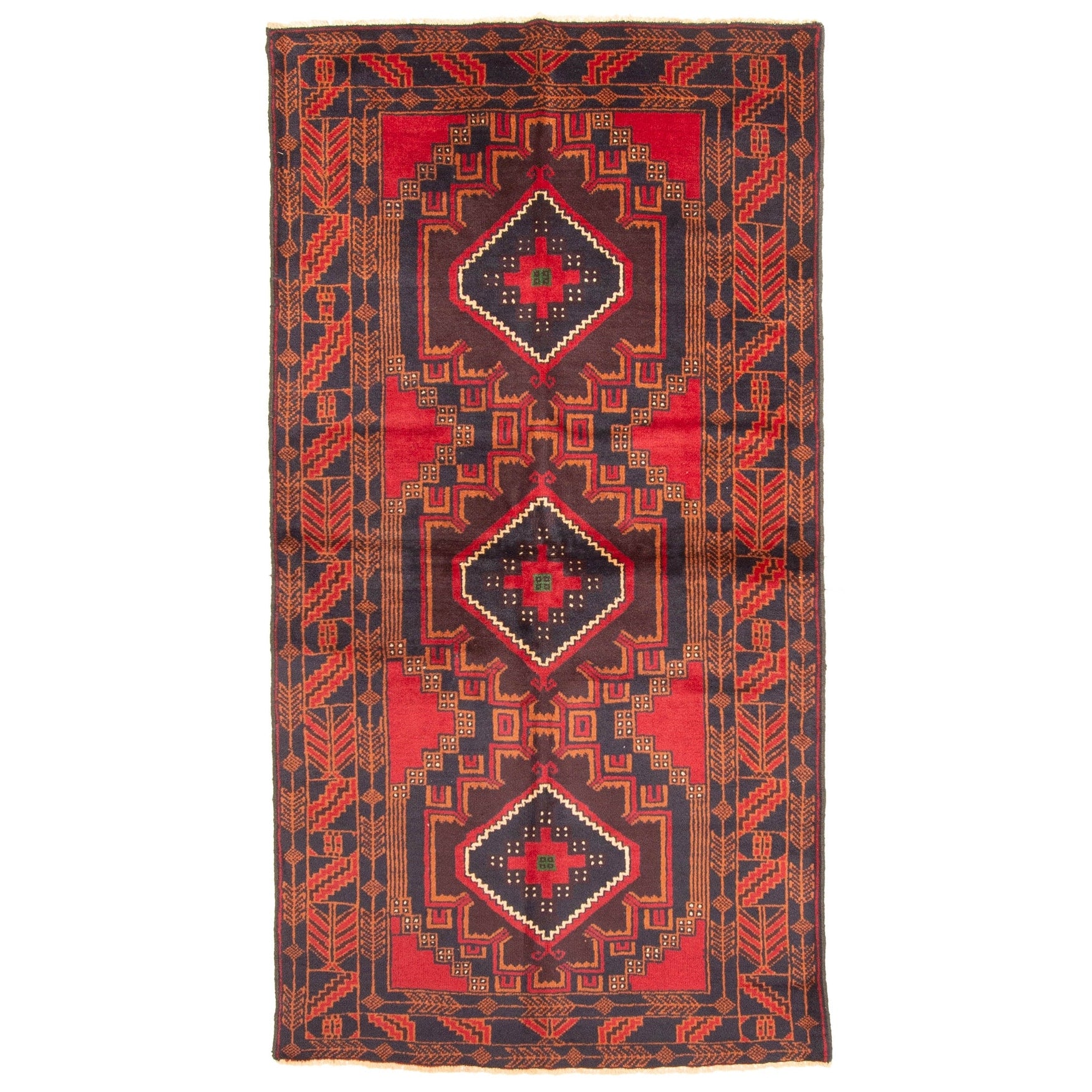 Ecarpetgallery Hand Knotted Teimani Red Wool Rug 35 X 66