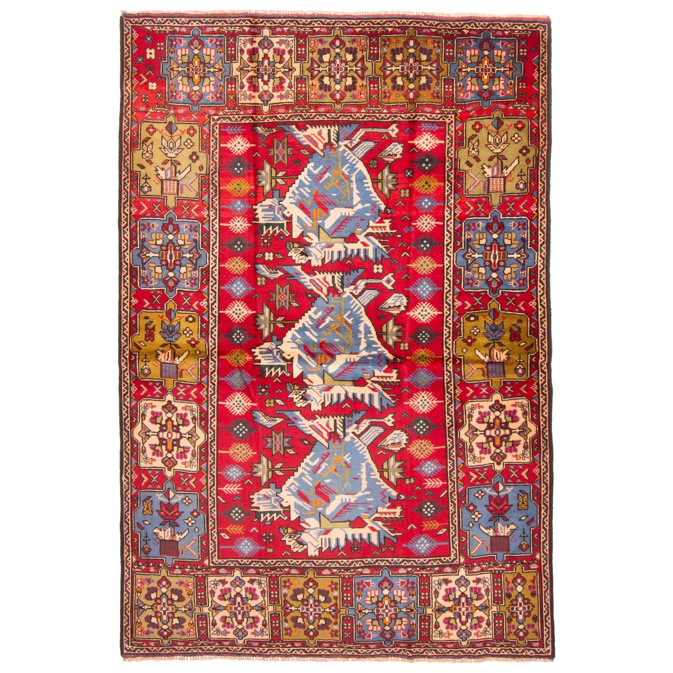 Ecarpetgallery Hand Knotted Teimani Red Wool Rug 43 X 63