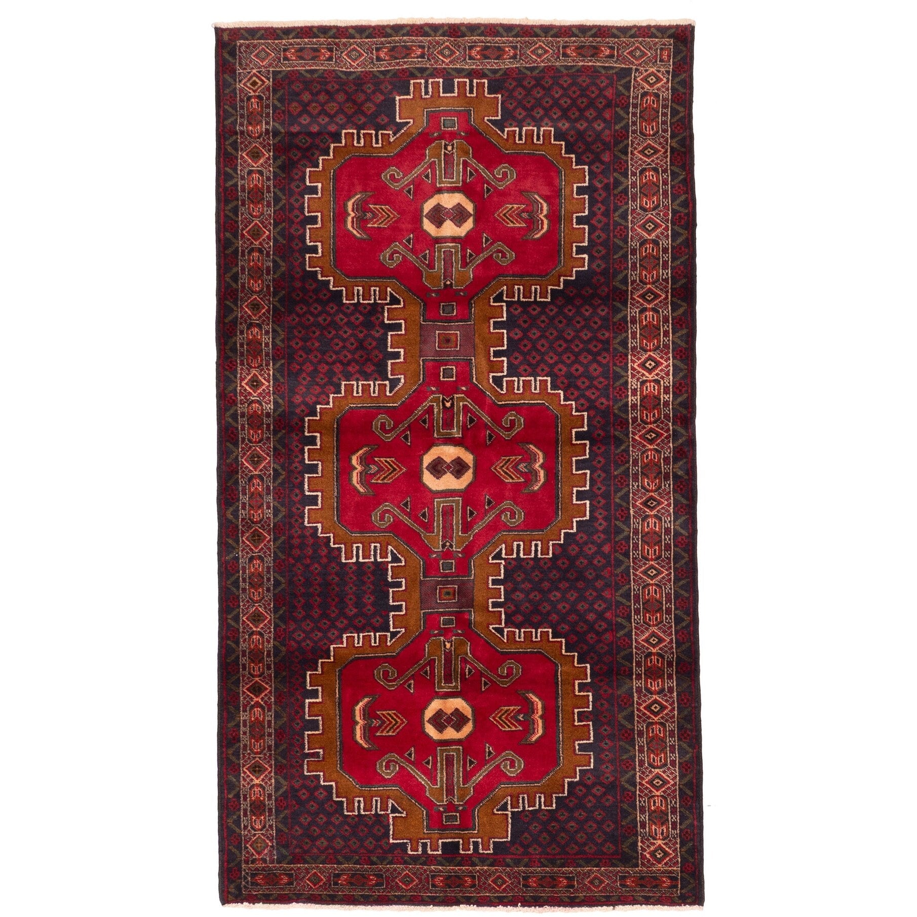 Ecarpetgallery Hand Knotted Teimani Red Wool Rug 37 X 66