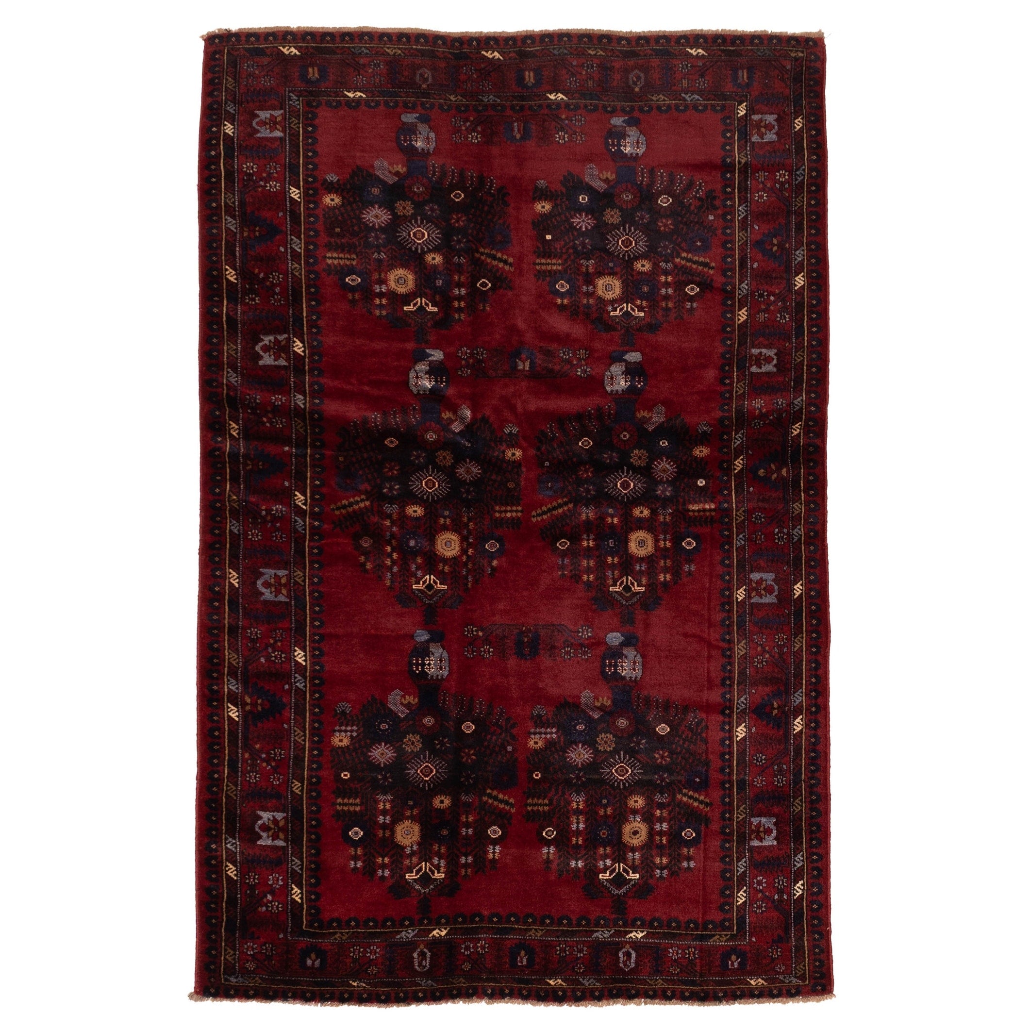 Ecarpetgallery Hand Knotted Teimani Red Wool Rug 44 X 69