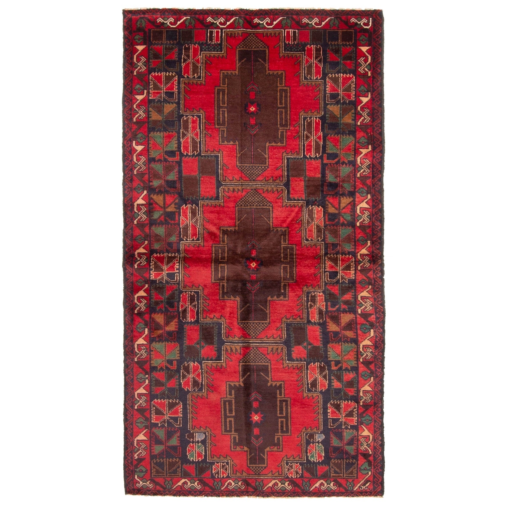 Ecarpetgallery Hand Knotted Teimani Red Wool Rug 34 X 68