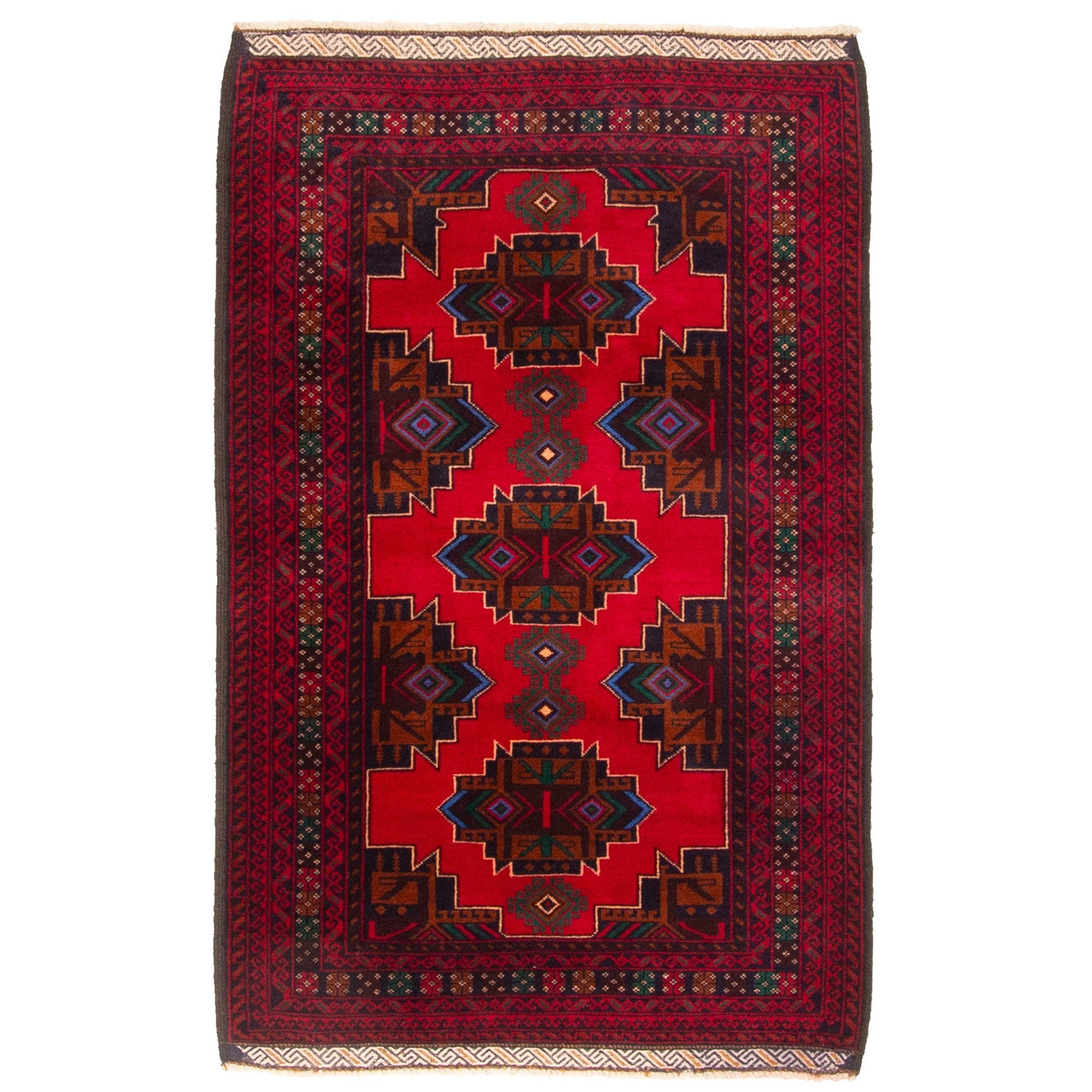 Ecarpetgallery Hand Knotted Teimani Red Wool Rug 211 X 47