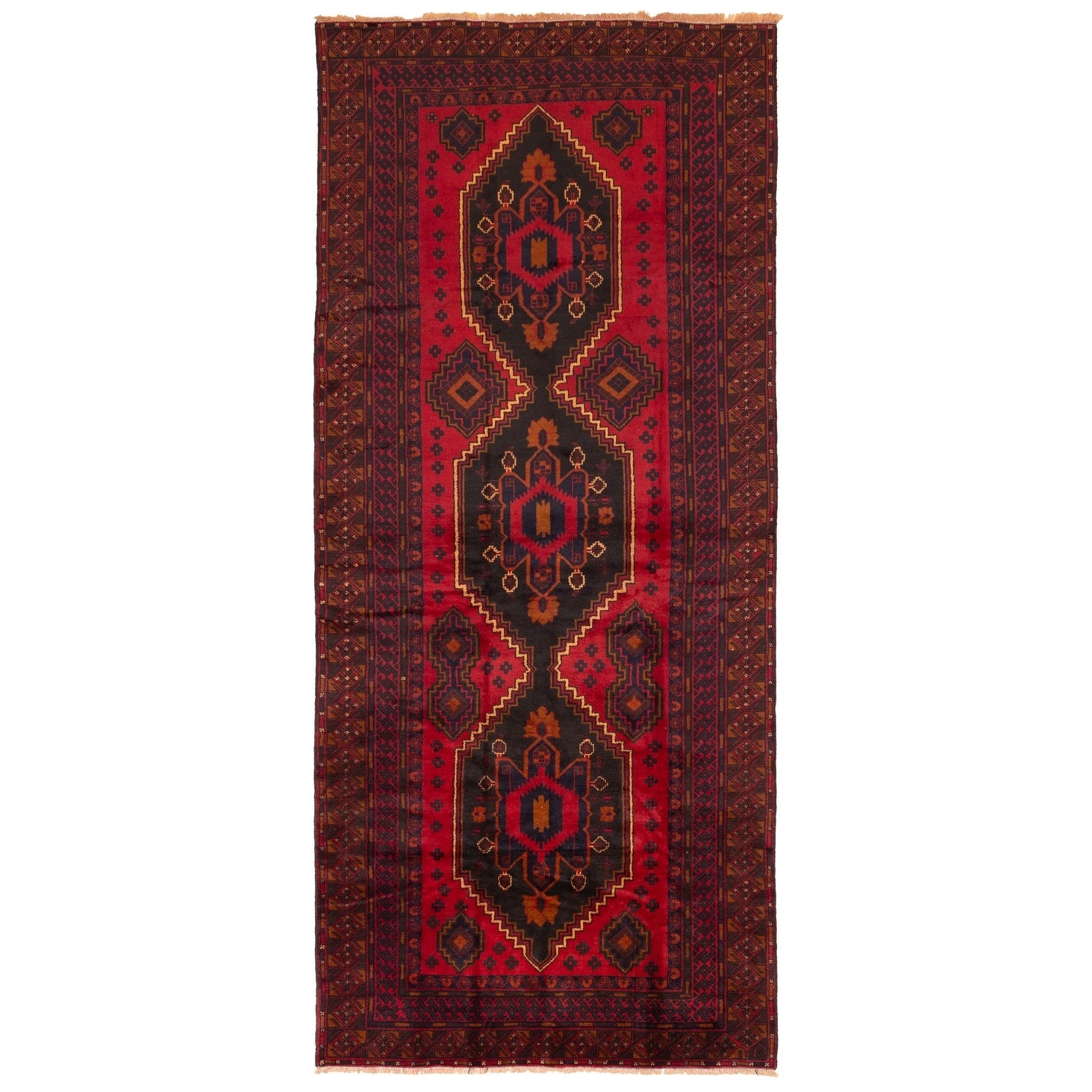 Ecarpetgallery Hand Knotted Teimani Red Wool Rug 52 X 126