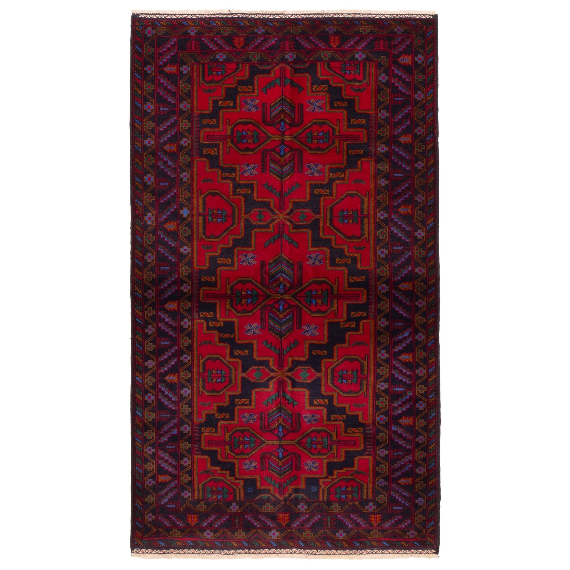 Ecarpetgallery Hand Knotted Teimani Red Wool Rug 38 X 67