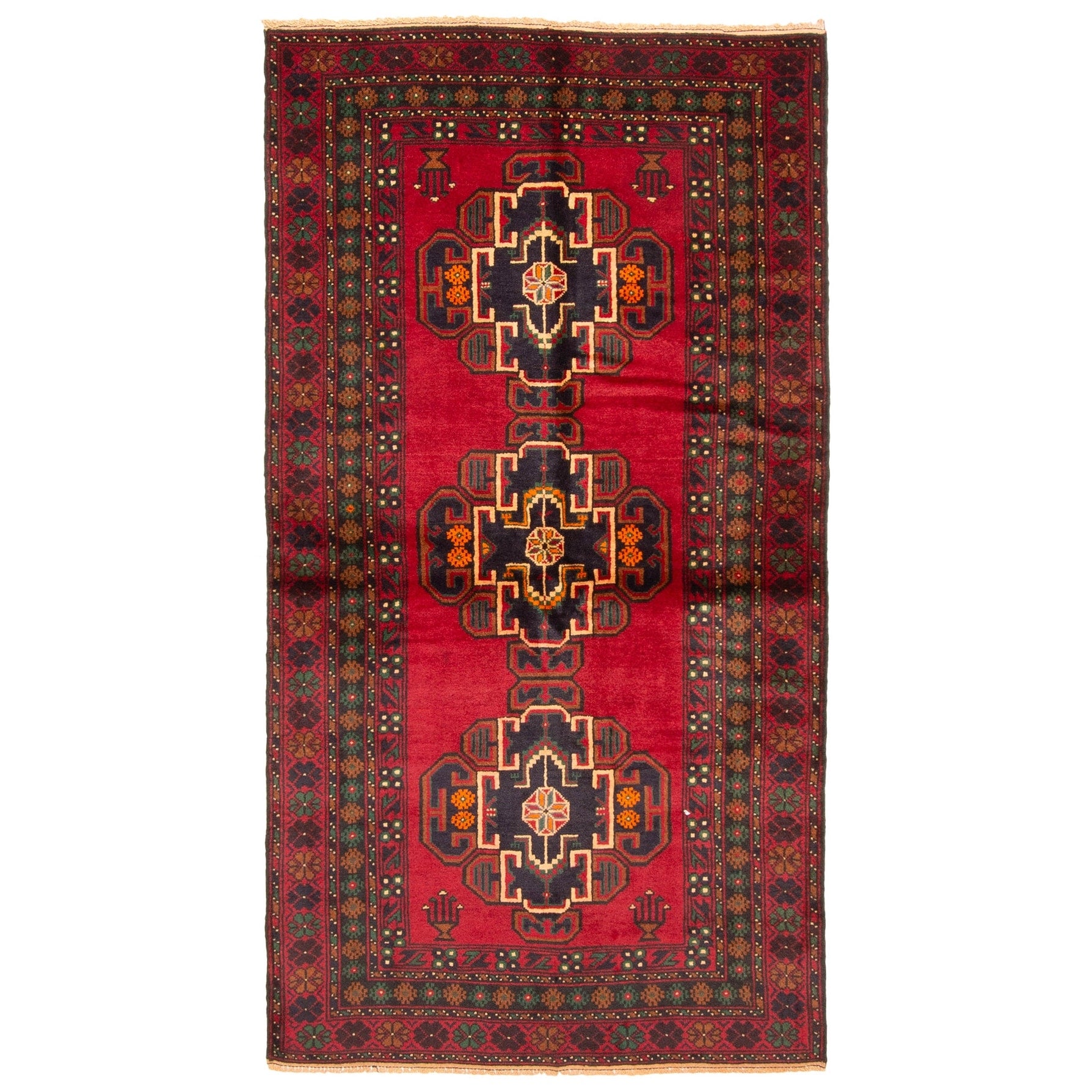 Ecarpetgallery Hand Knotted Teimani Red Wool Rug 35 X 65