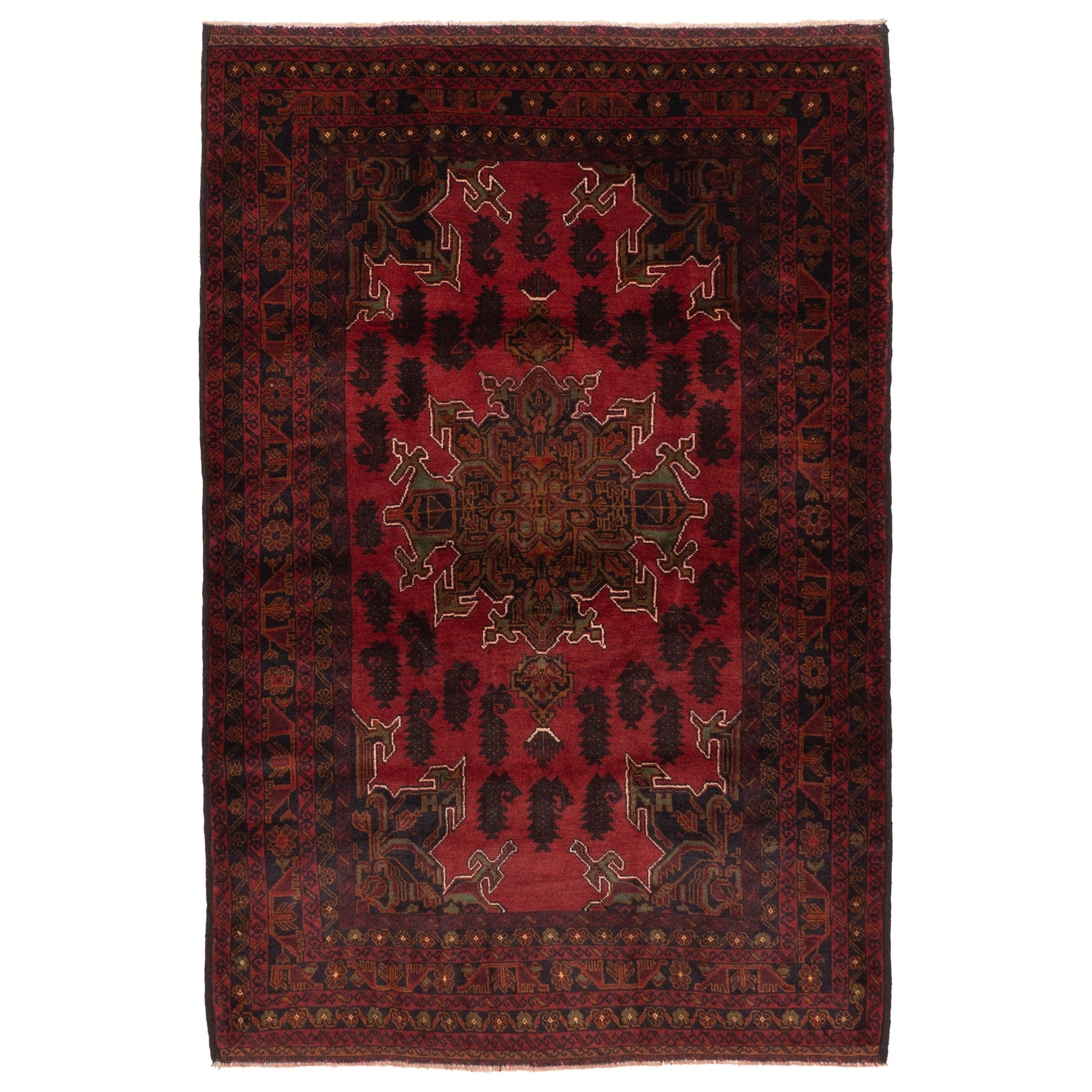 Ecarpetgallery Hand Knotted Teimani Red Wool Rug 41 X 67