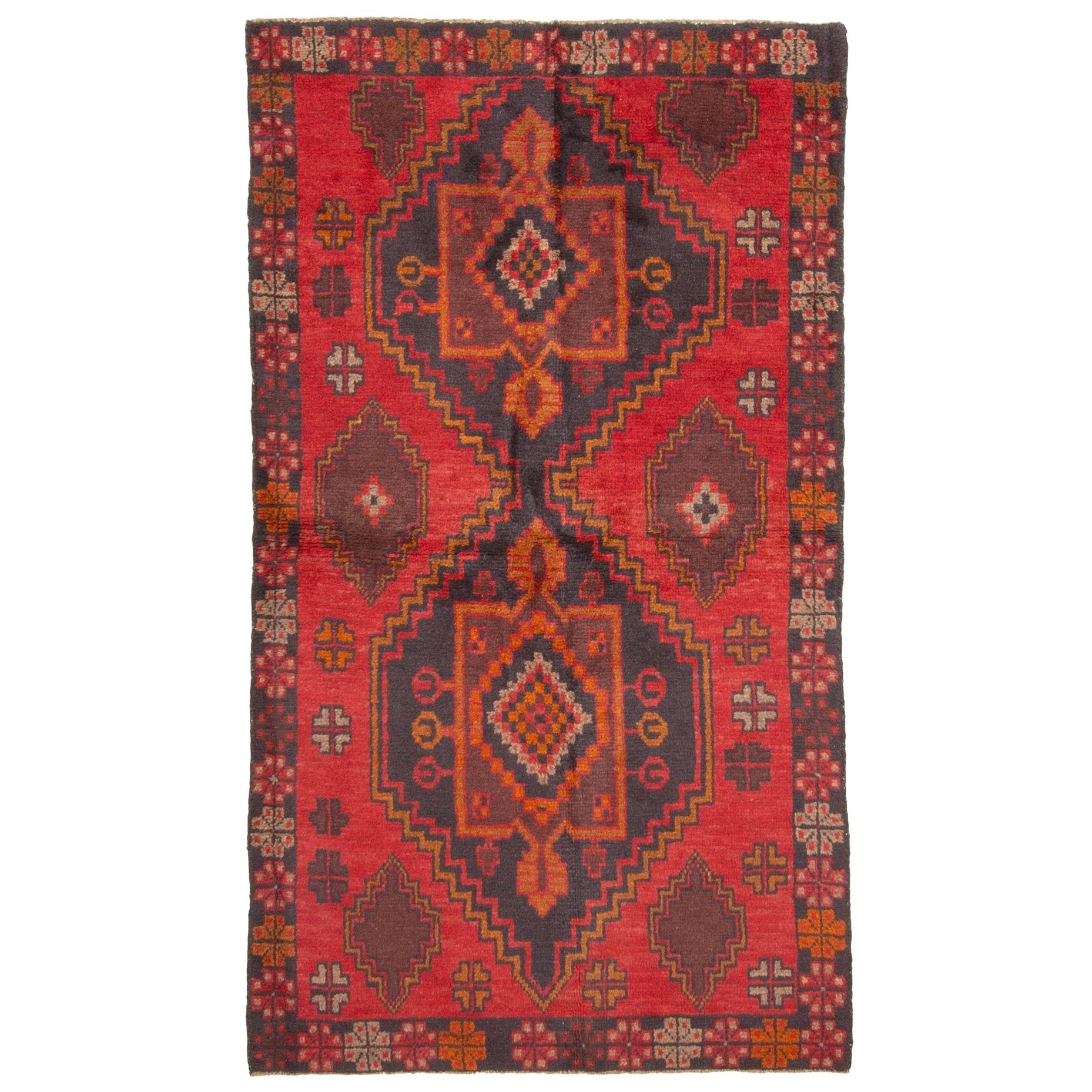 Ecarpetgallery Hand Knotted Teimani Red Wool Rug 37 X 64