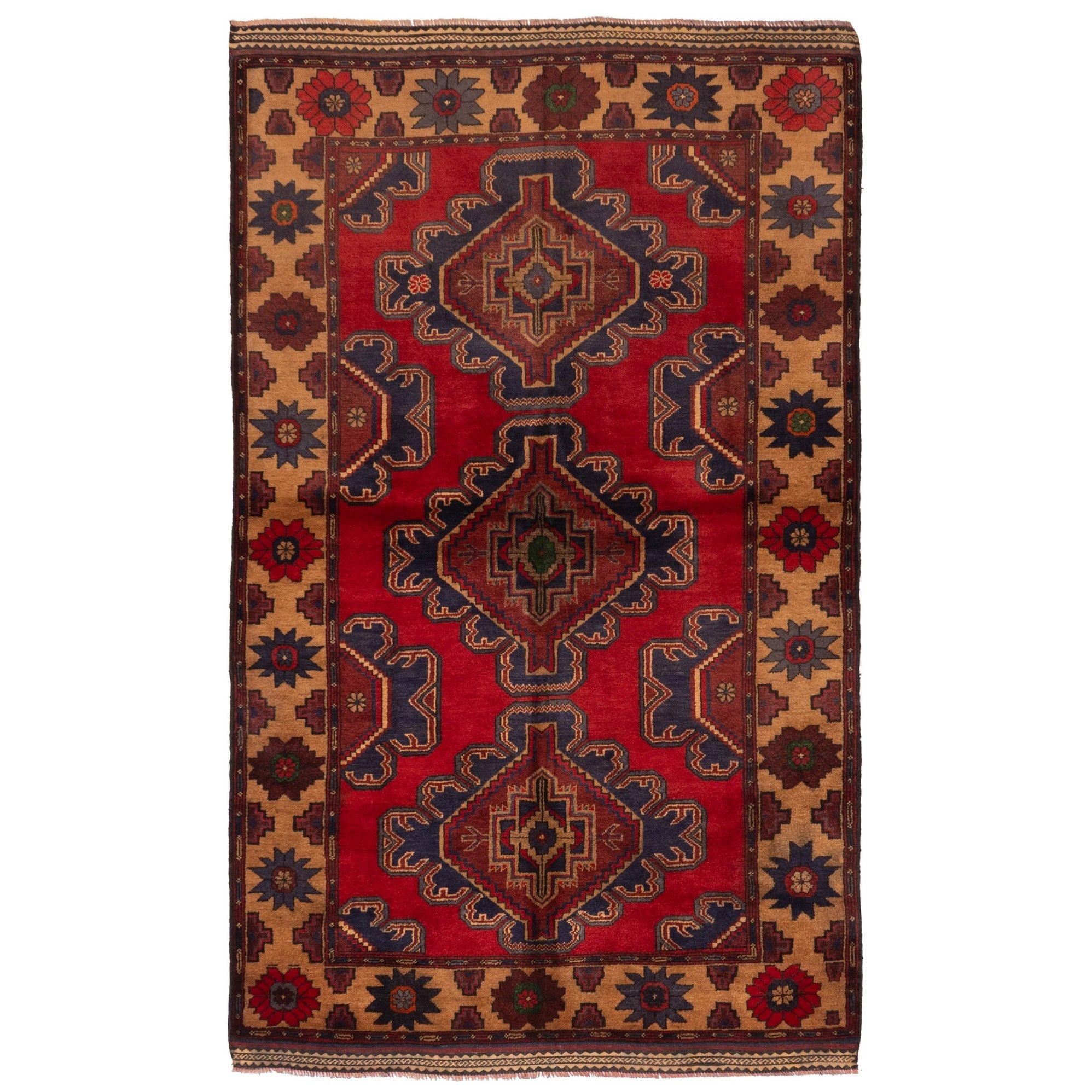Ecarpetgallery Hand Knotted Teimani Red Wool Rug 40 X 67