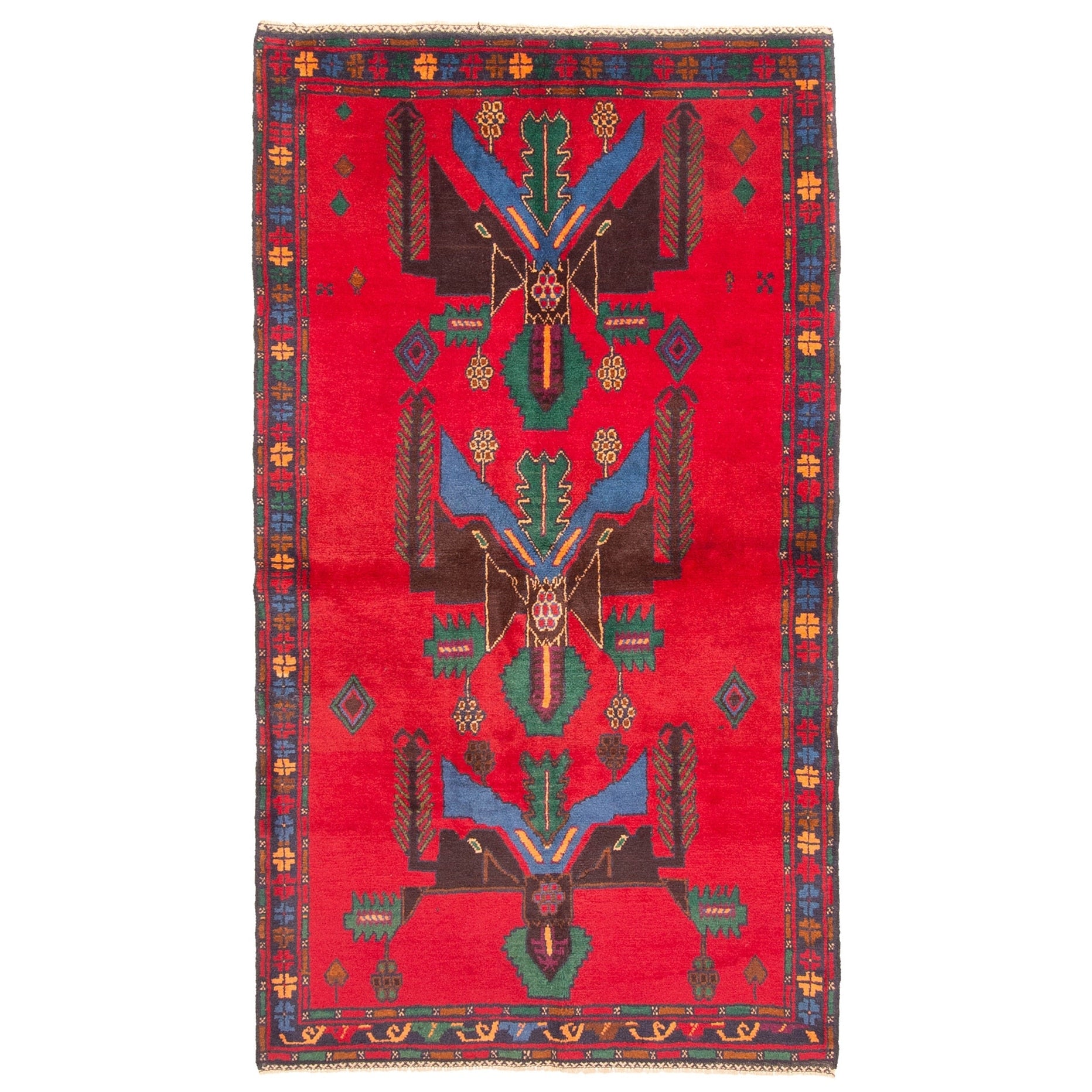 Ecarpetgallery Hand Knotted Teimani Red Wool Rug 35 X 62