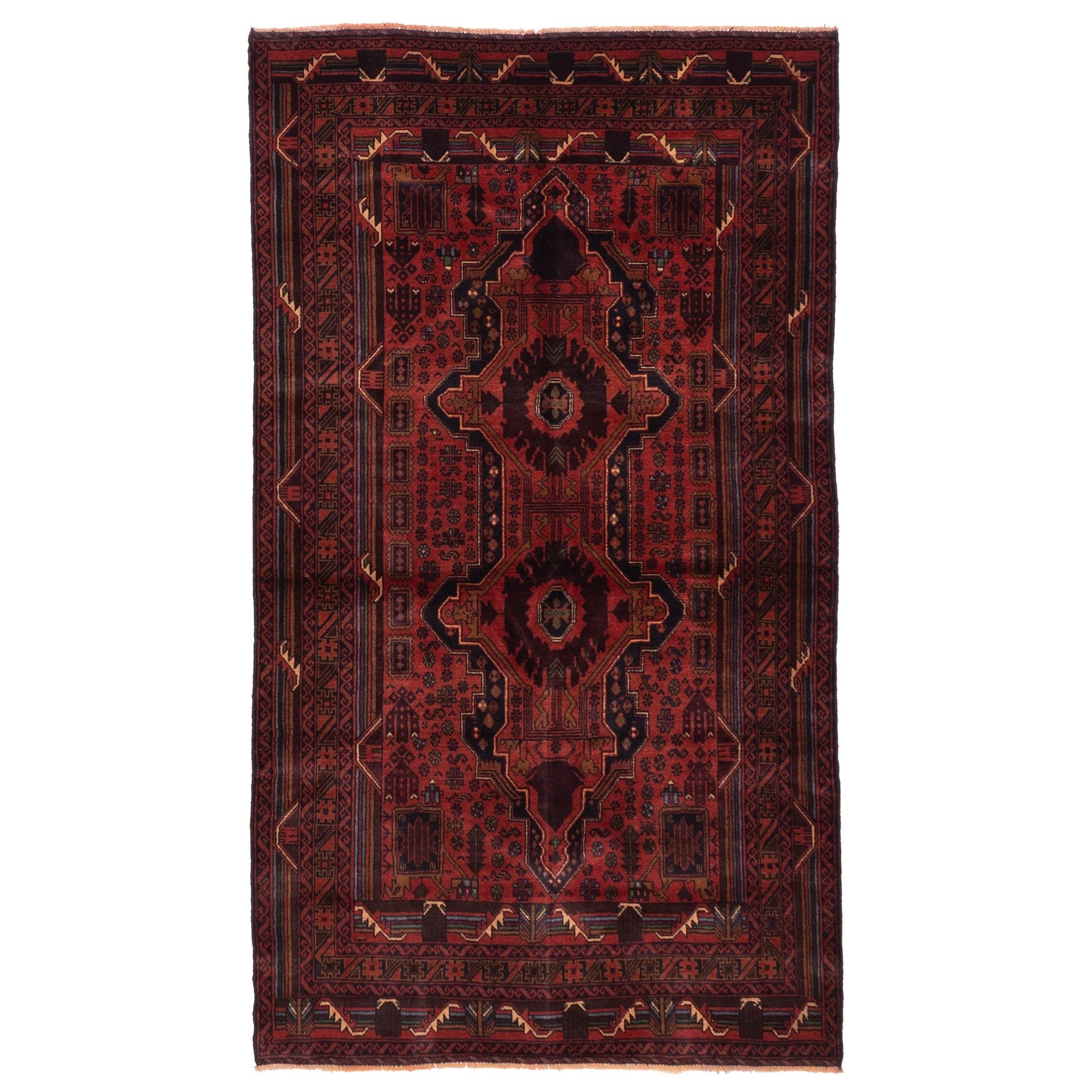 Ecarpetgallery Hand Knotted Teimani Red Wool Rug 38 X 68