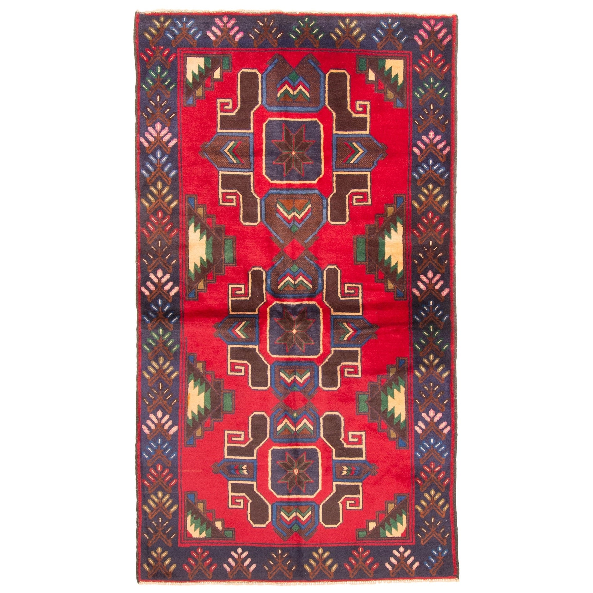 Ecarpetgallery Hand Knotted Teimani Red Wool Rug 35 X 62