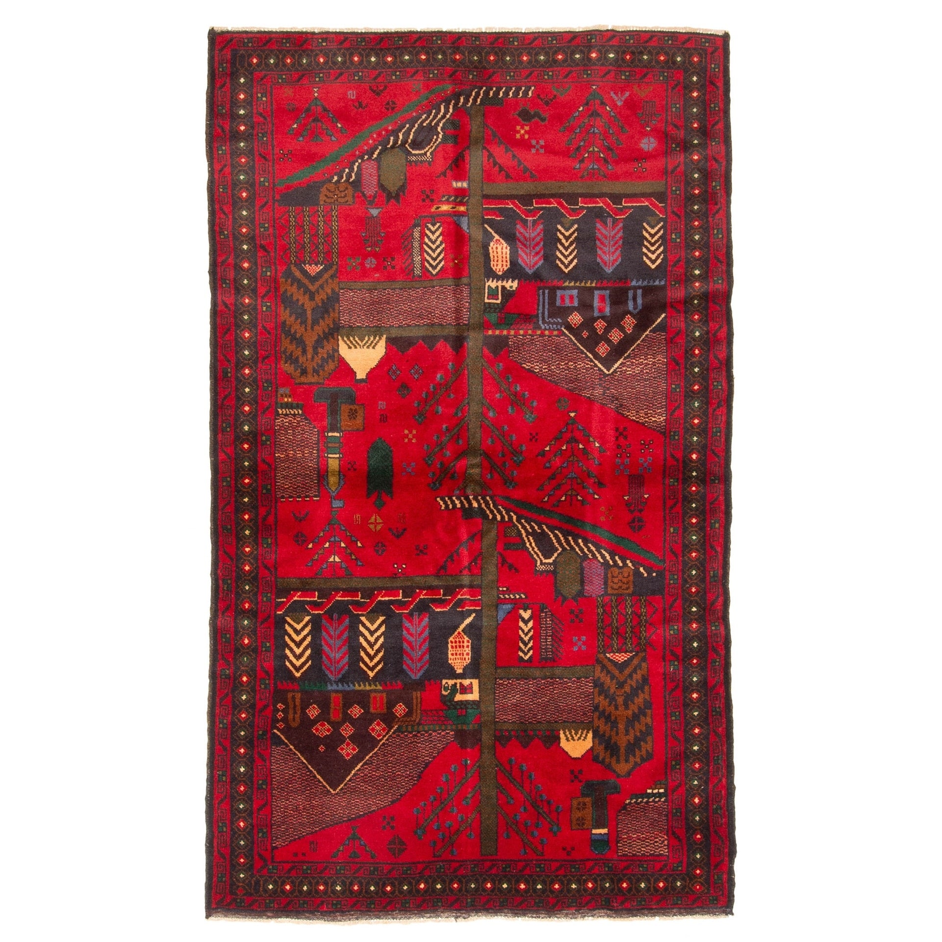 Ecarpetgallery Hand Knotted Teimani Red Wool Rug 39 X 64