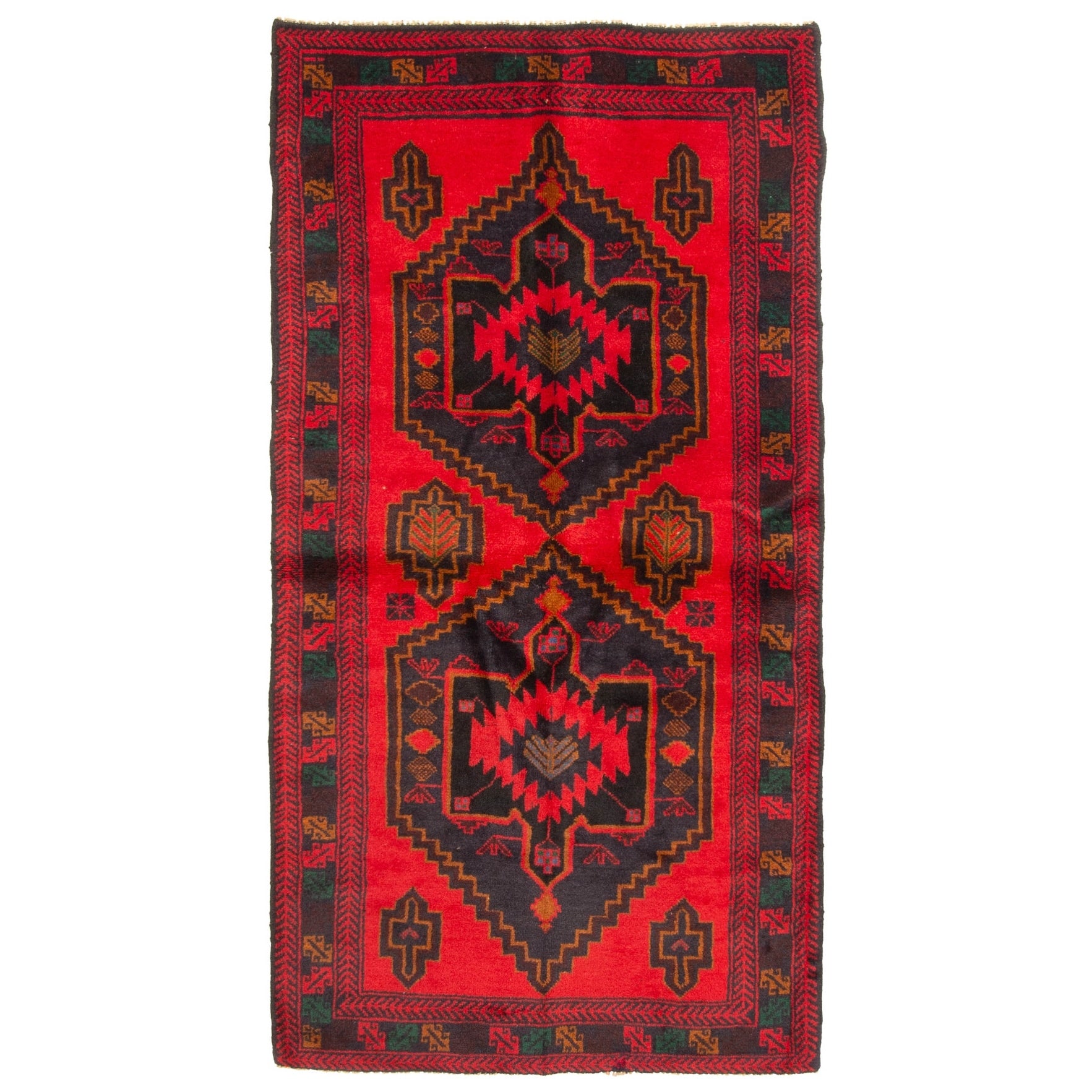 Ecarpetgallery Hand Knotted Teimani Red Wool Rug 32 X 63