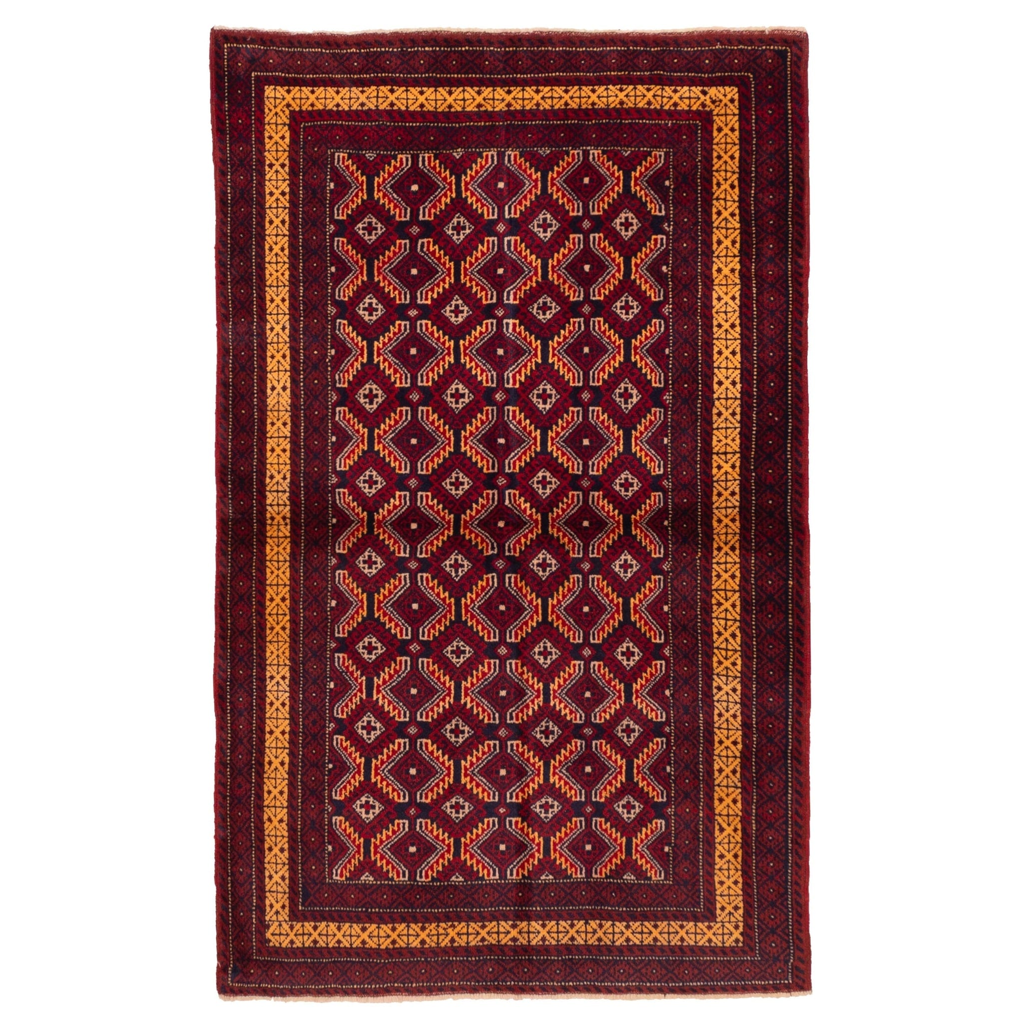 Ecarpetgallery Hand Knotted Teimani Red Wool Rug 36 X 59
