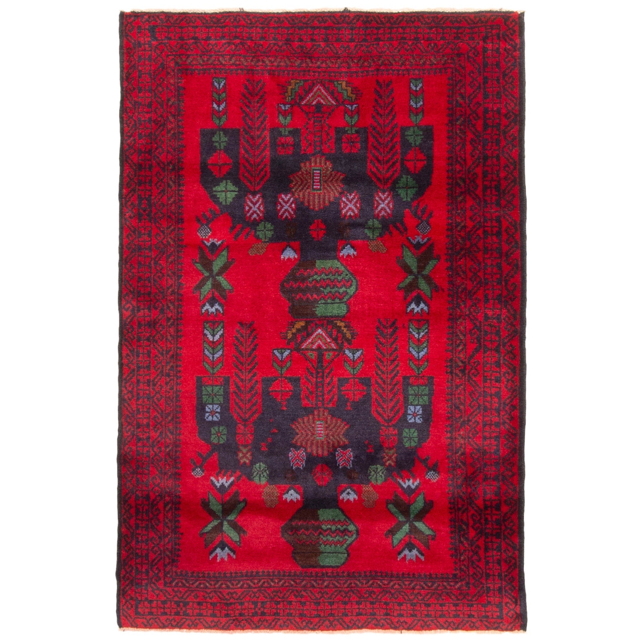 Ecarpetgallery Hand Knotted Teimani Red Wool Rug 211 X 45
