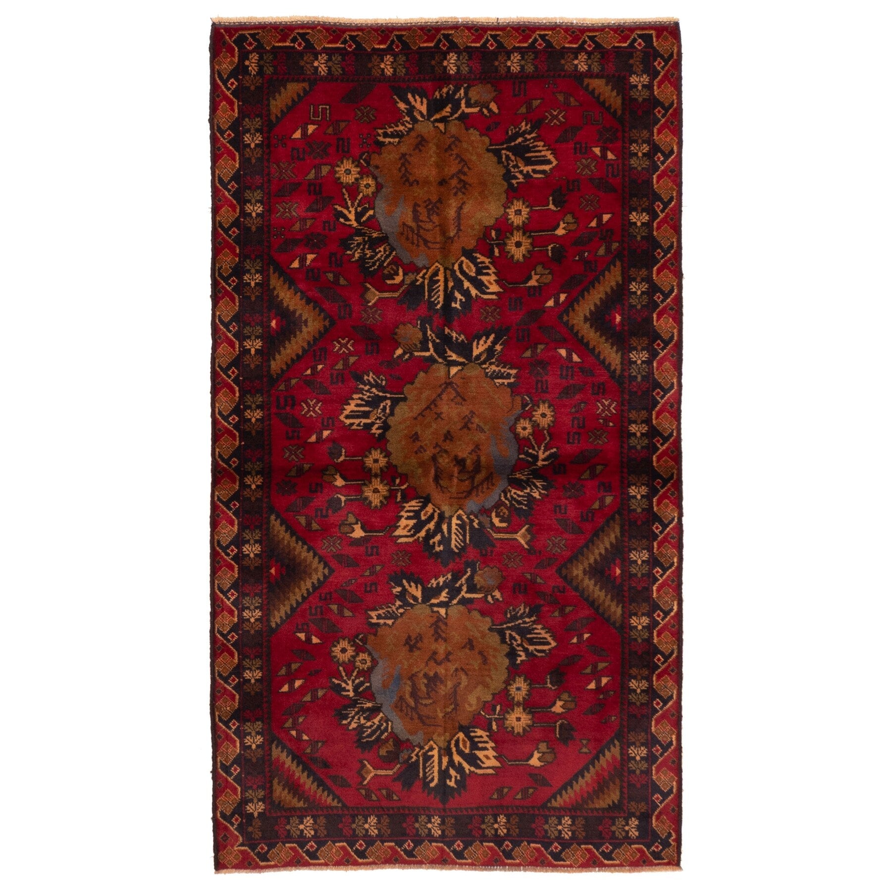Ecarpetgallery Hand Knotted Teimani Red Wool Rug 37 X 65