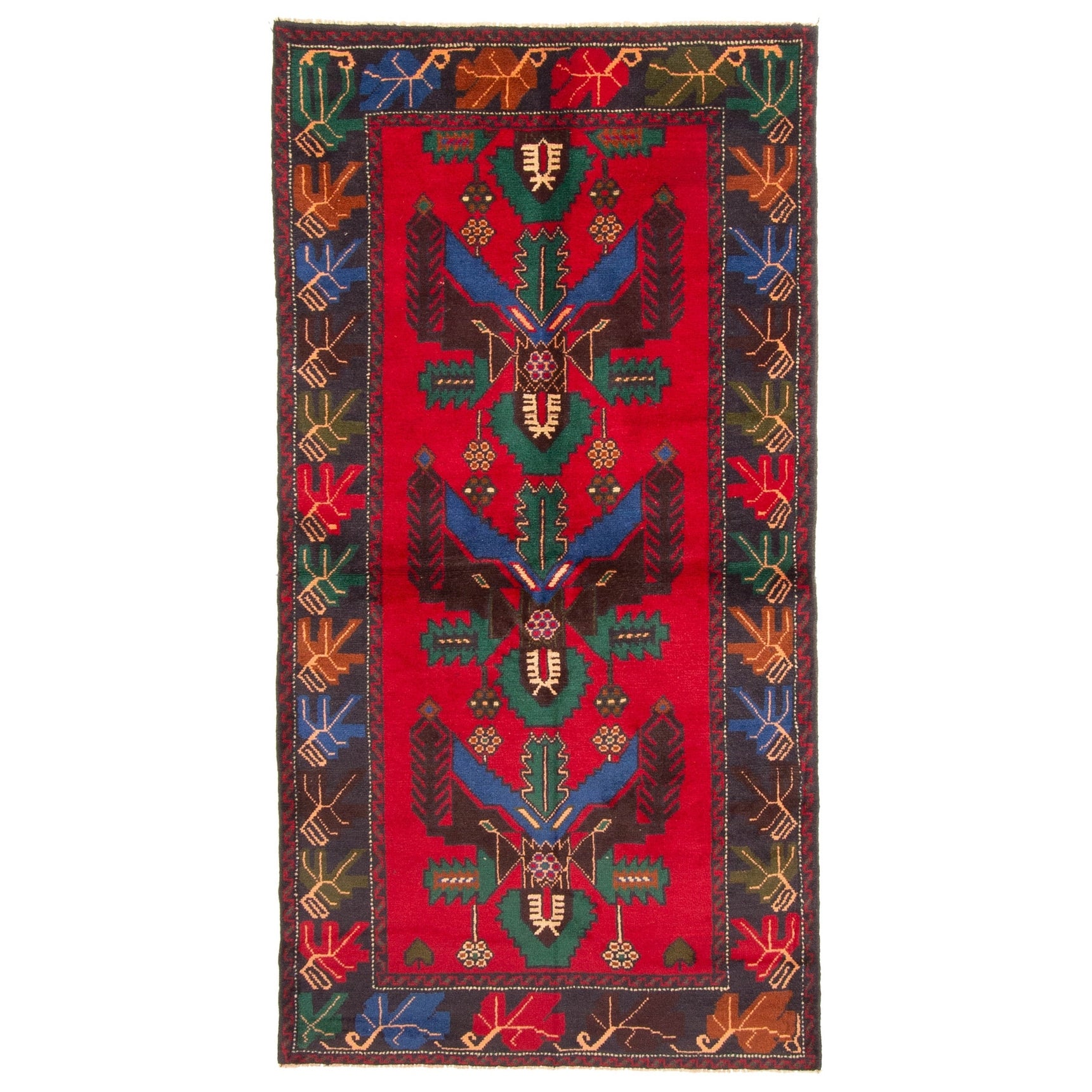 Ecarpetgallery Hand Knotted Teimani Red Wool Rug 33 X 66