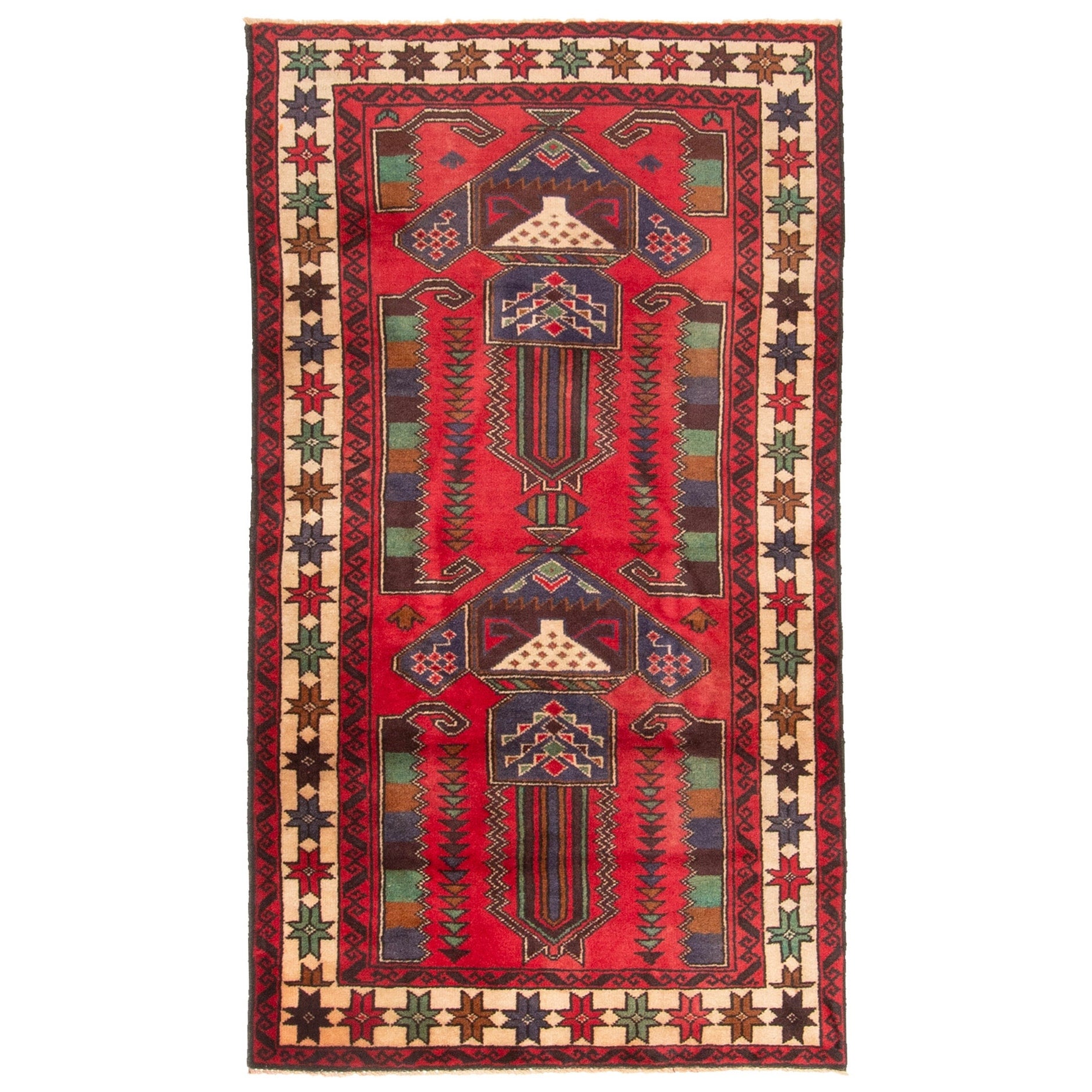 Ecarpetgallery Hand Knotted Teimani Red Wool Rug 211 X 52