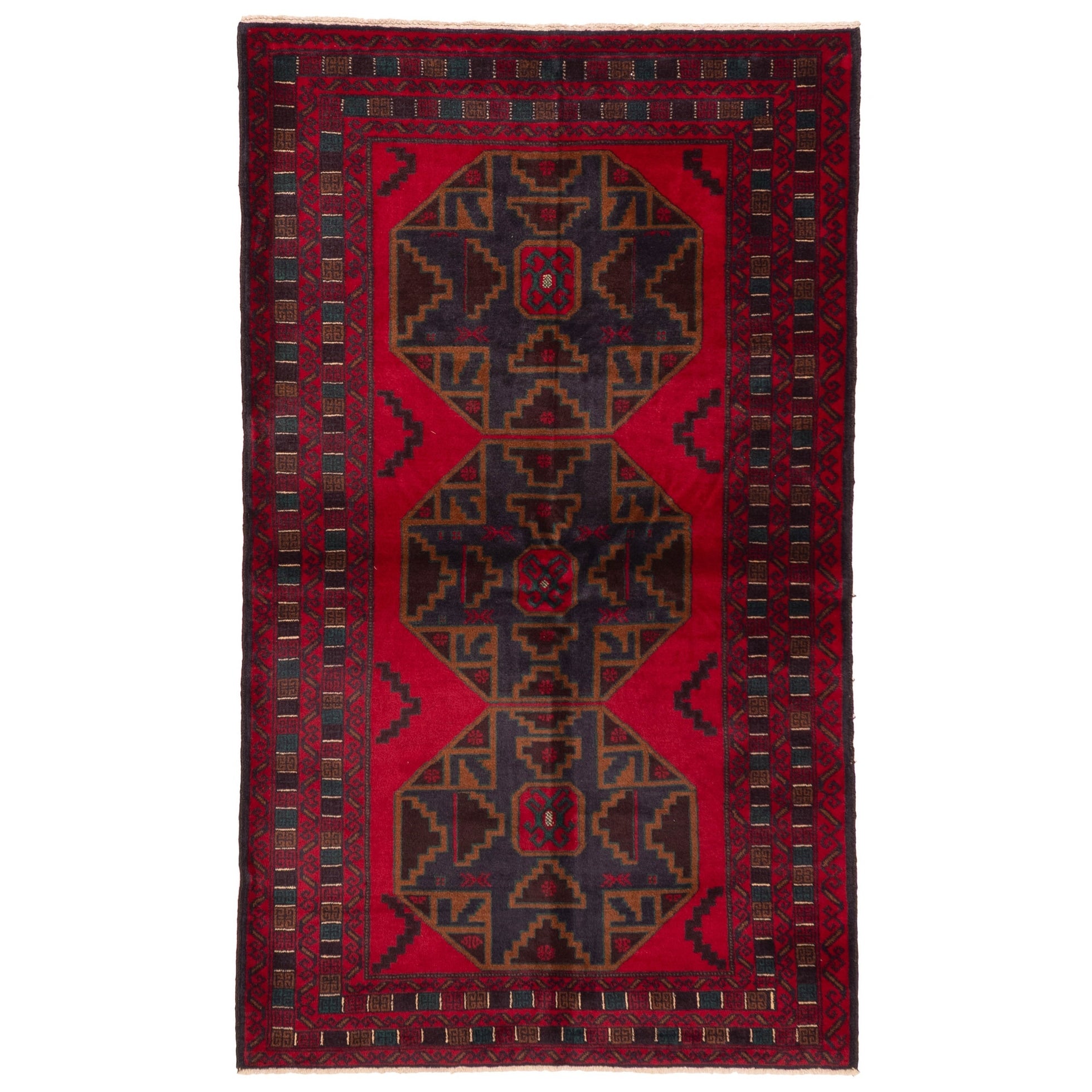 Ecarpetgallery Hand Knotted Teimani Red Wool Rug 40 X 69