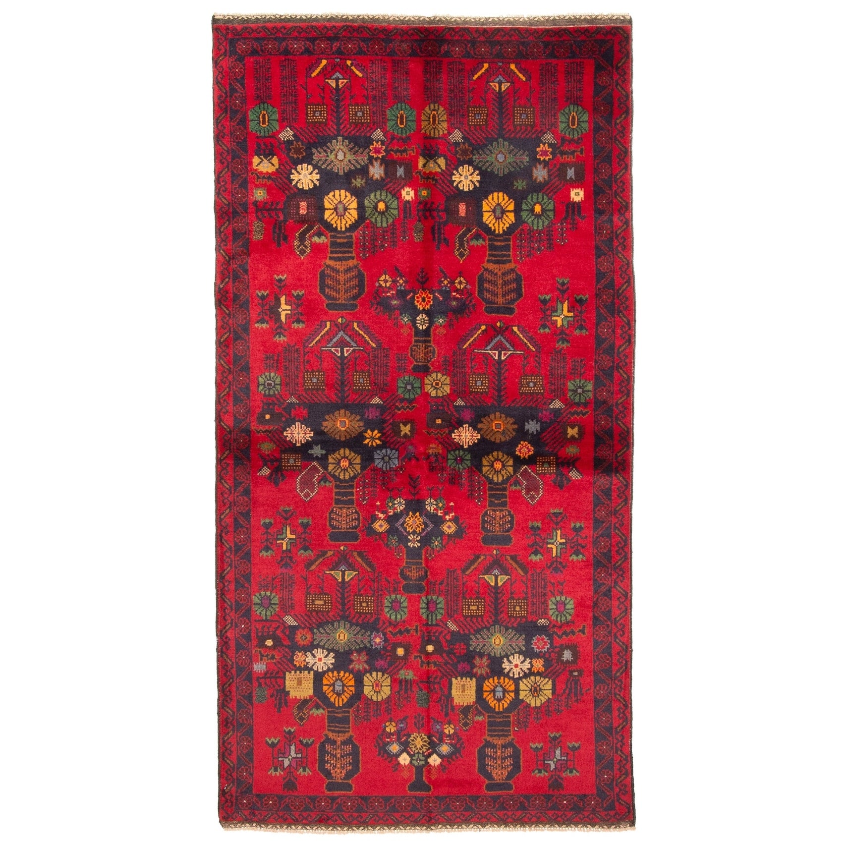Ecarpetgallery Hand Knotted Teimani Red Wool Rug 33 X 66